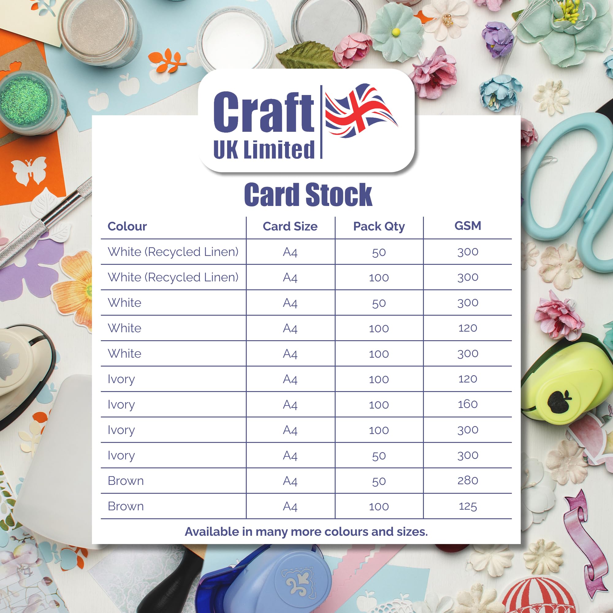 Craft UK Kraft Card - 280gsm A4 Sheets, Brown Lapwing Color | Pack of 50 4