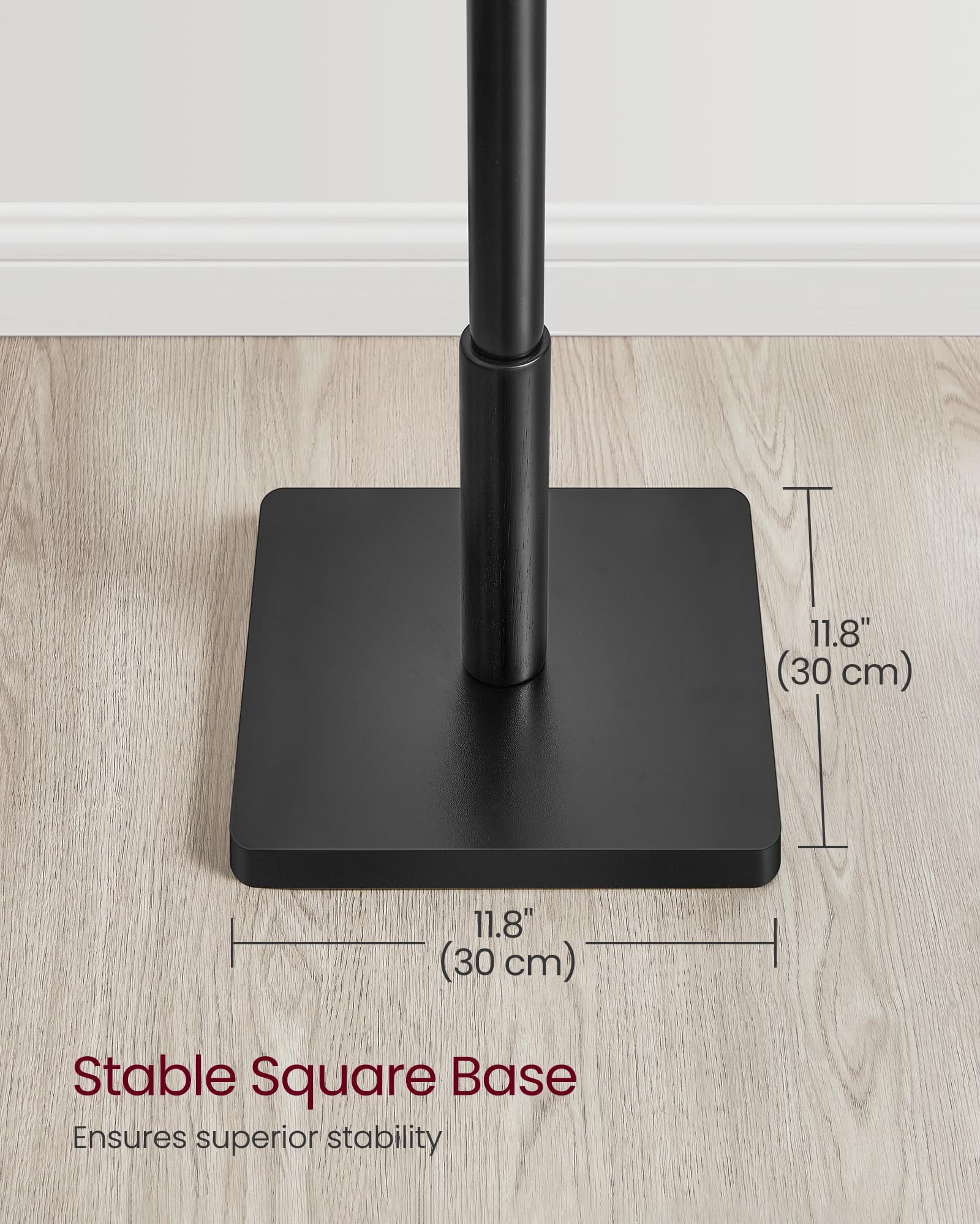 VASAGLE Freestanding Solid Wood Coat Rack | Adjustable Height | Ink Black | Holds 24 kg 5