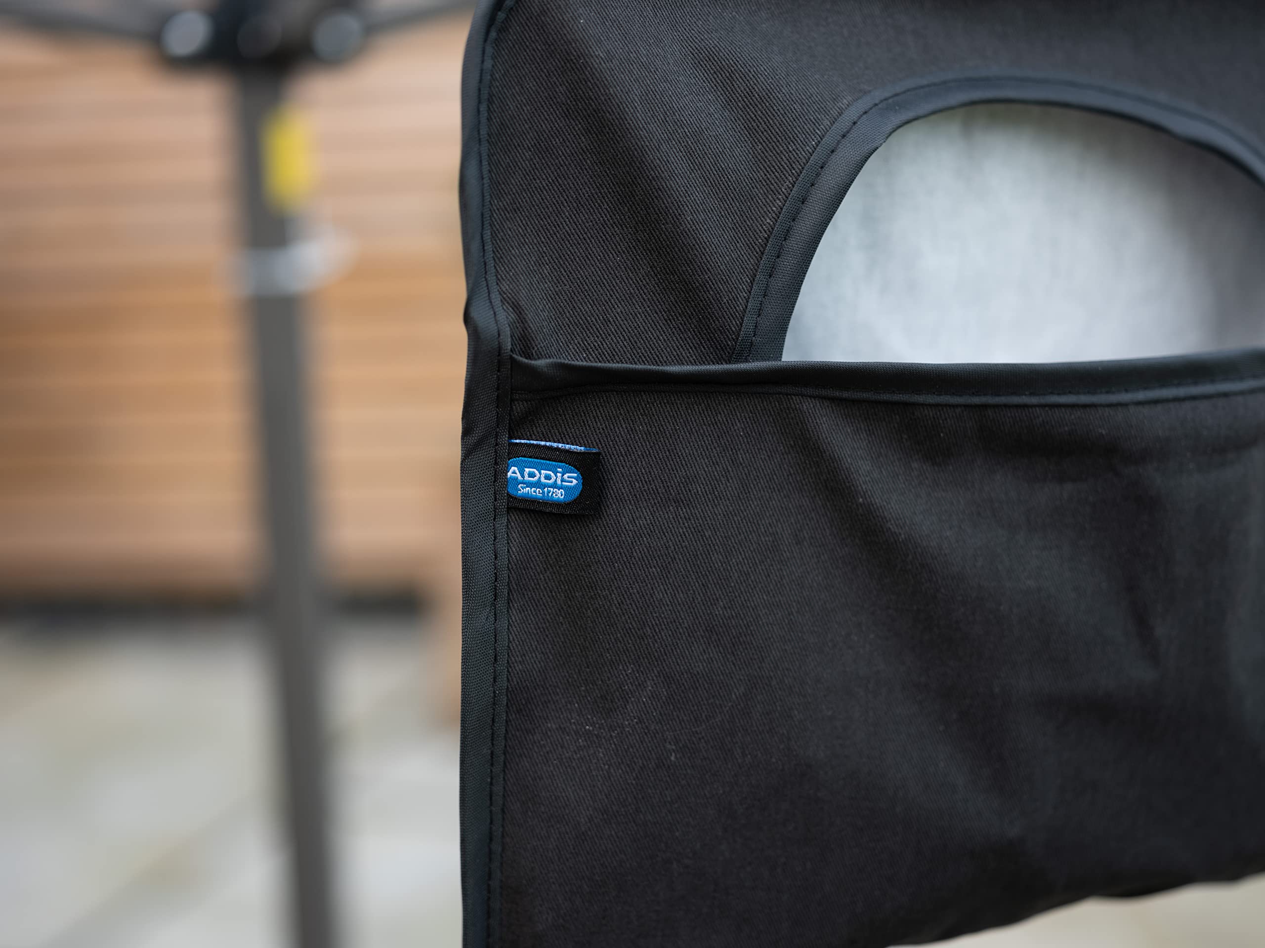 Addis Outdoor Laundry Clothes Peg Storage Bag with Metal Hanger - Black | Shower Resistant 4