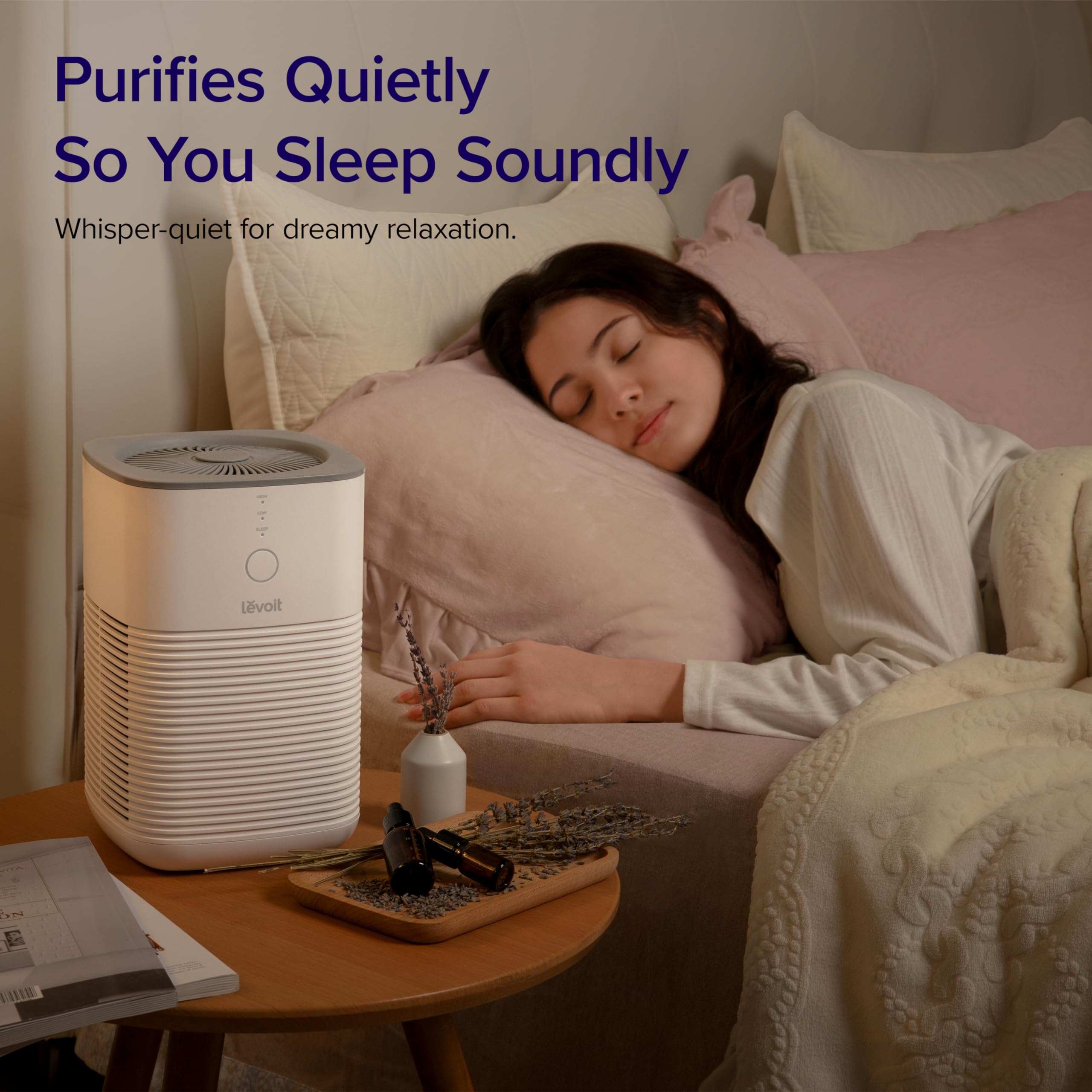 Levoit Air Purifier for Bedroom Home LV-H128 - Dual HEPA Filters, Aromatherapy Diffuser, Quiet Sleep Mode, Gray 4