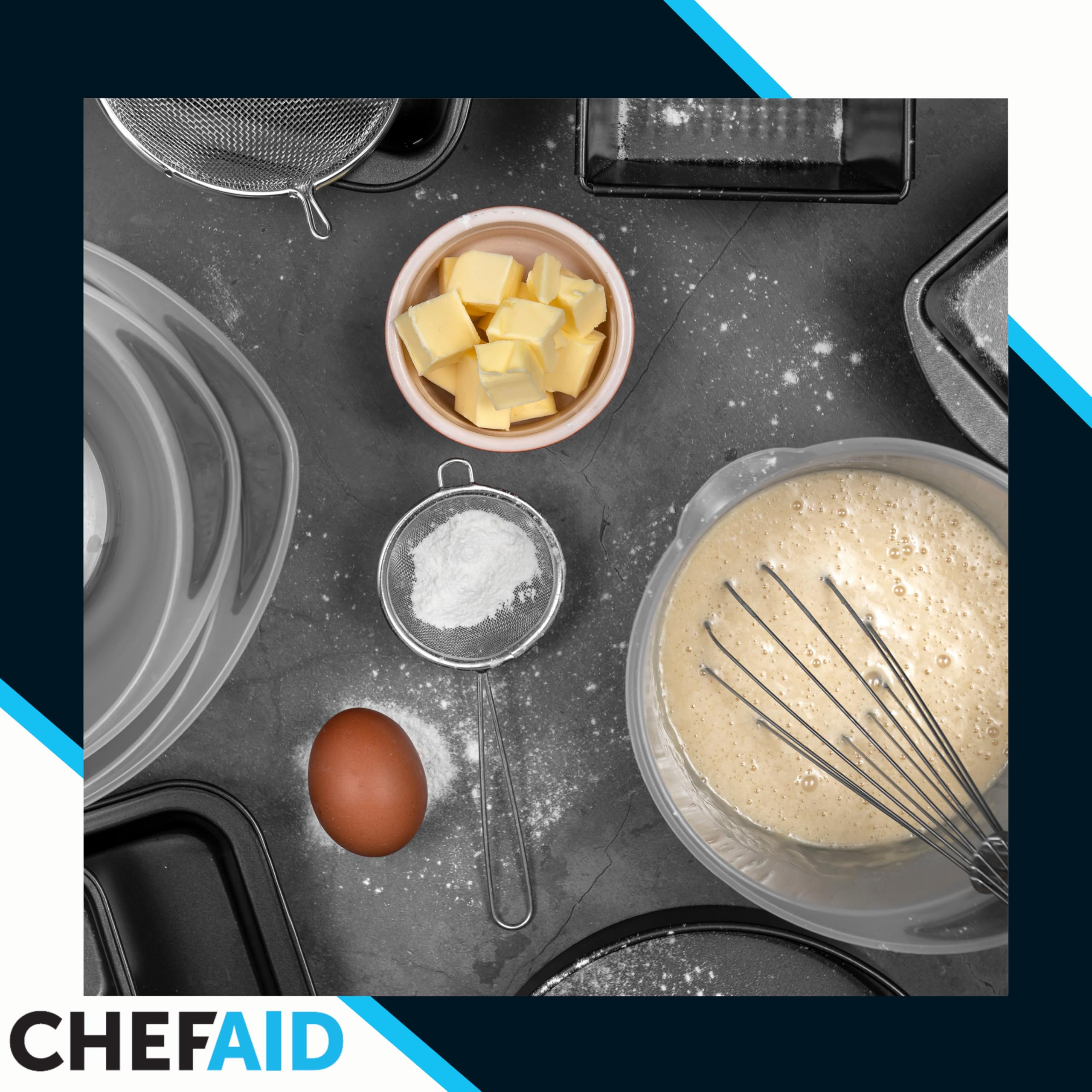 Chef Aid 20cm Square Non-stick Steel Cake Pan | Carbon Steel | Goldflon Coating 6