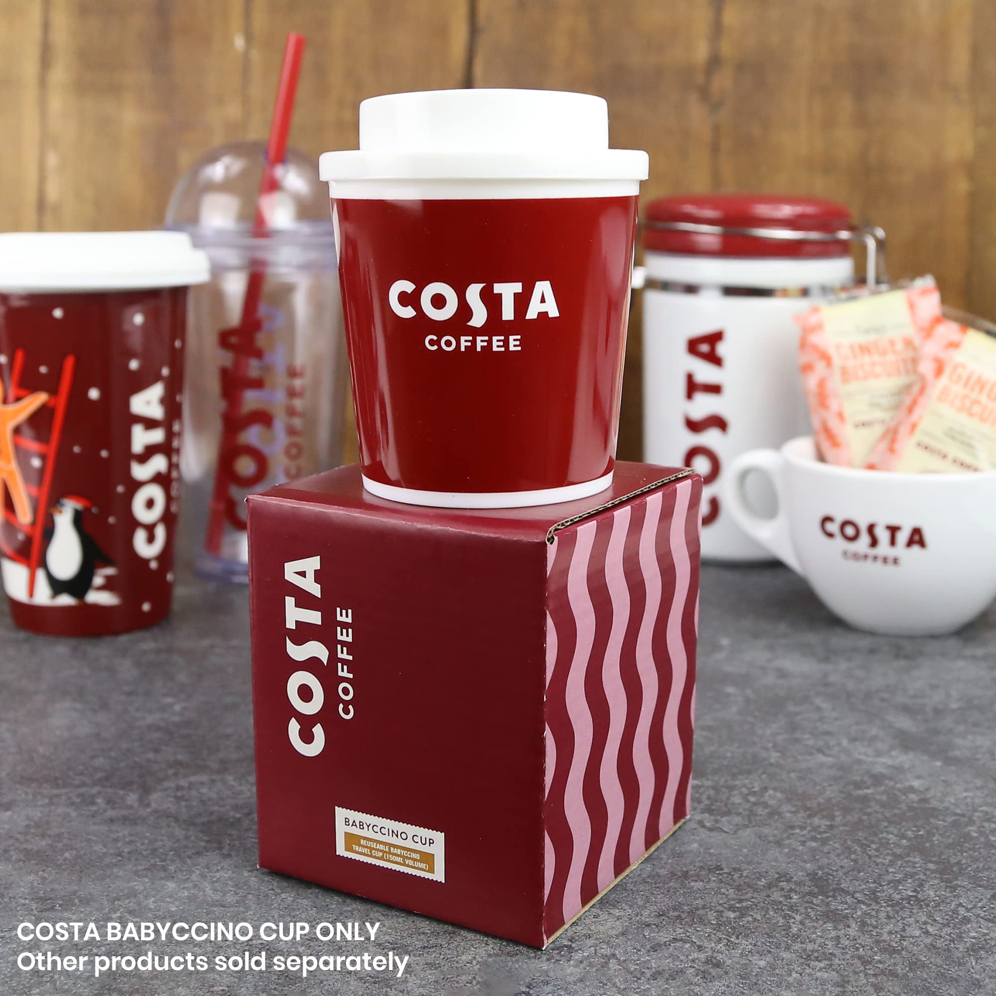 Kimm & Miller Costa Coffee Babyccino Kids Travel Mug - 150ml Volume, Lightweight Plastic, Red 6