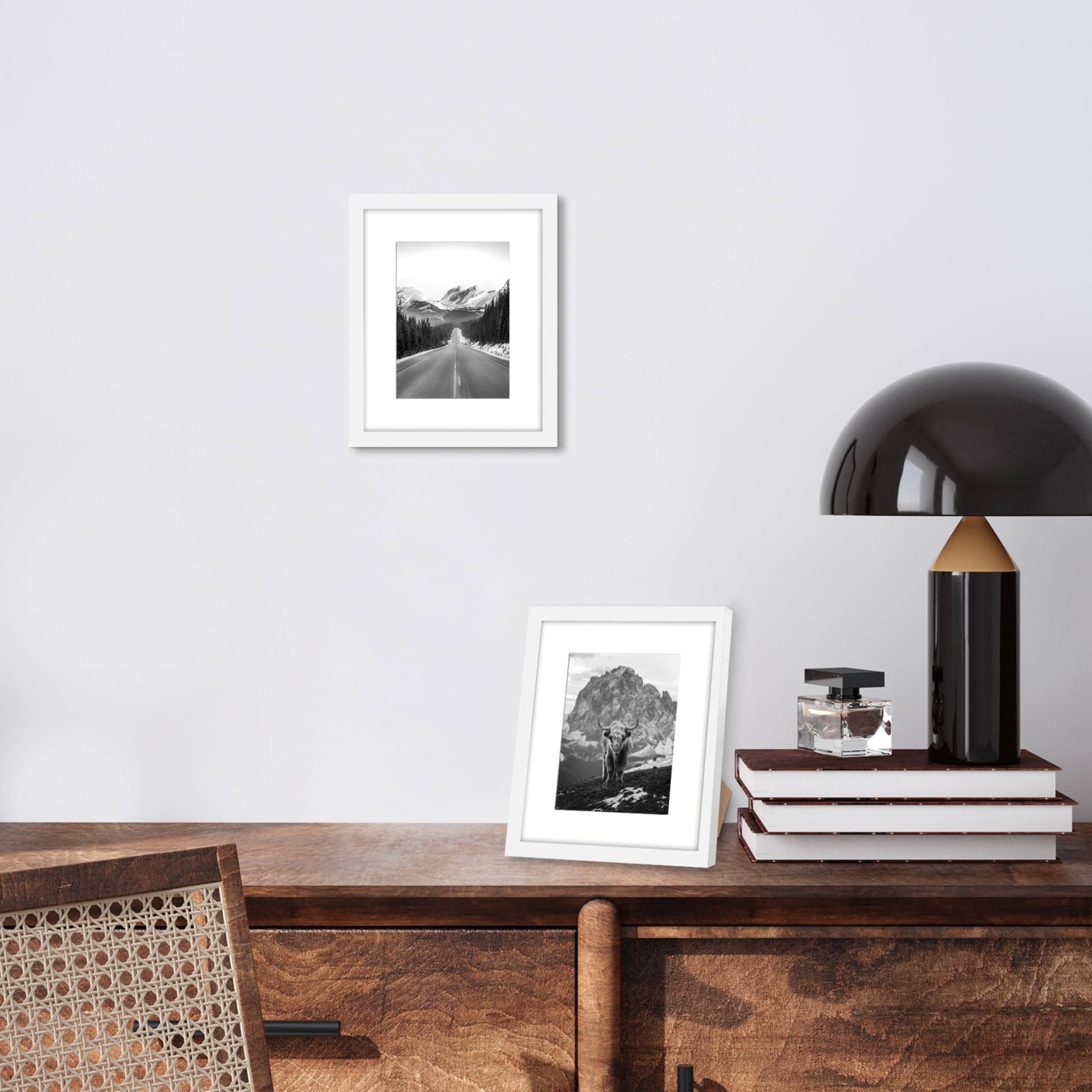 Americanflat 8x10 Photo Frames in White - Set of 2 | Fits 7x5 with Mount | Wall & Tabletop Display 6