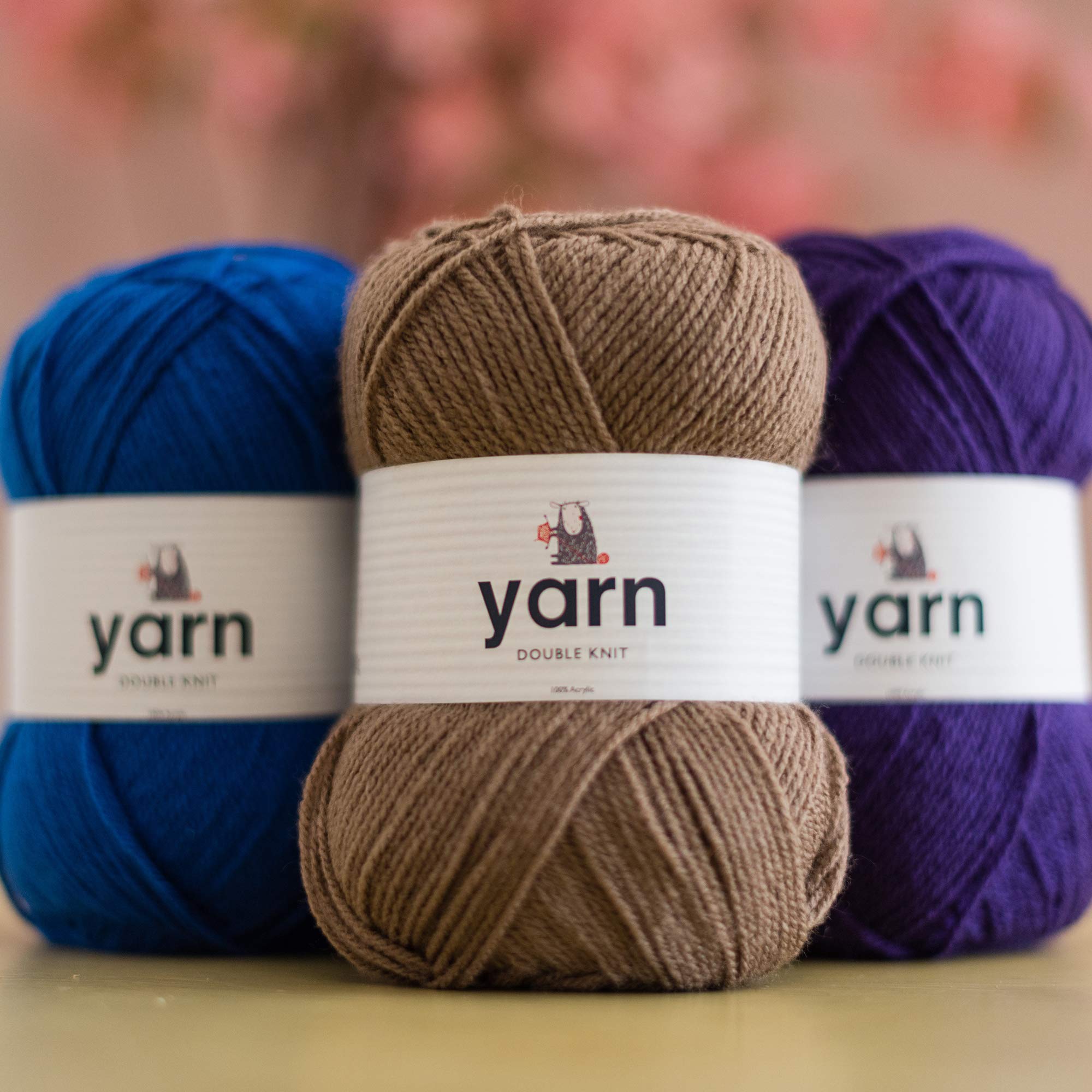 KORBOND DK Brown Yarn - 100g Acrylic Wool | Hypoallergenic | 290m Double Knit 3