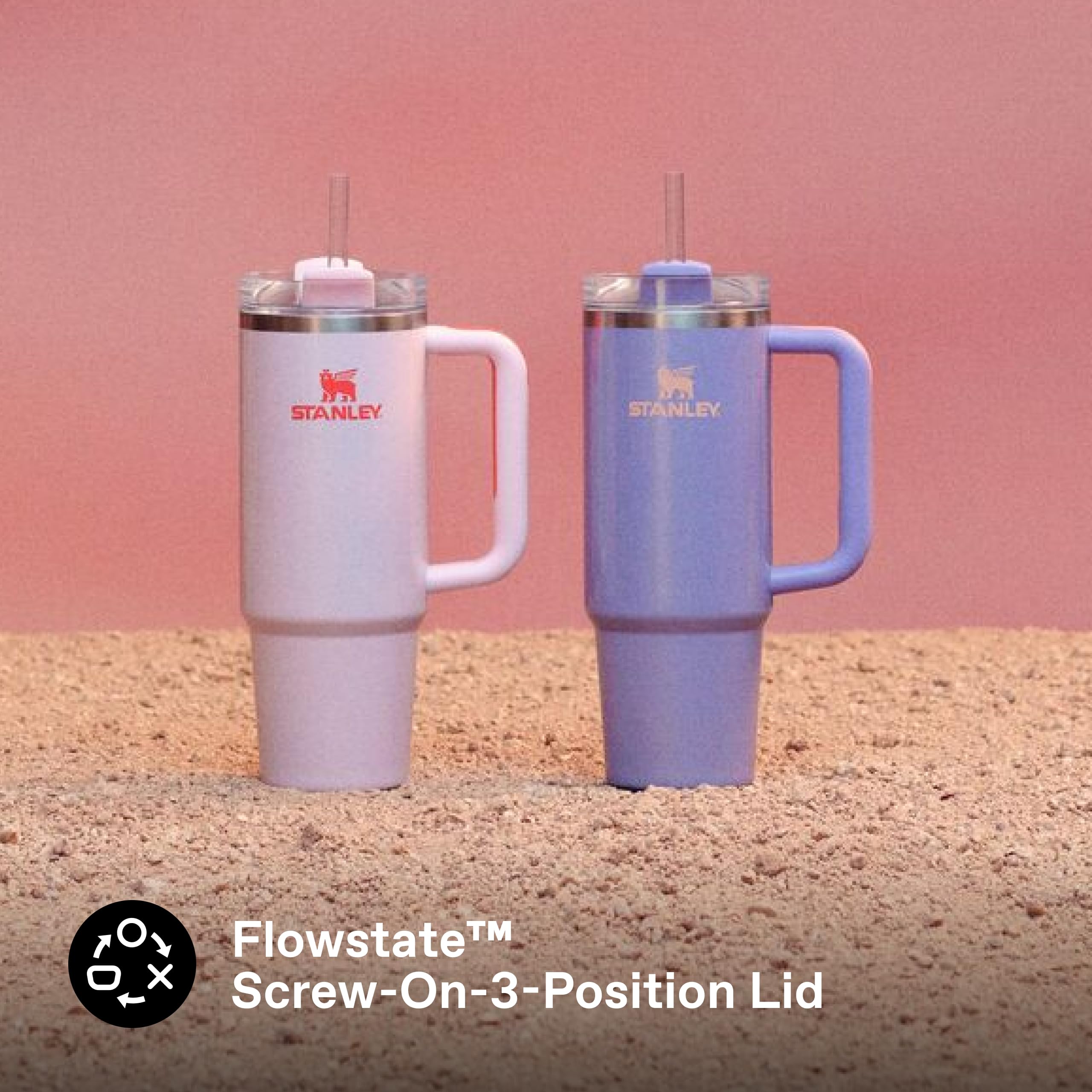 STANLEY Quencher H2.0 Flowstate Tumbler 0.89L - 40 Hrs Cold | Periwinkle Shimmer | Stainless Steel 5