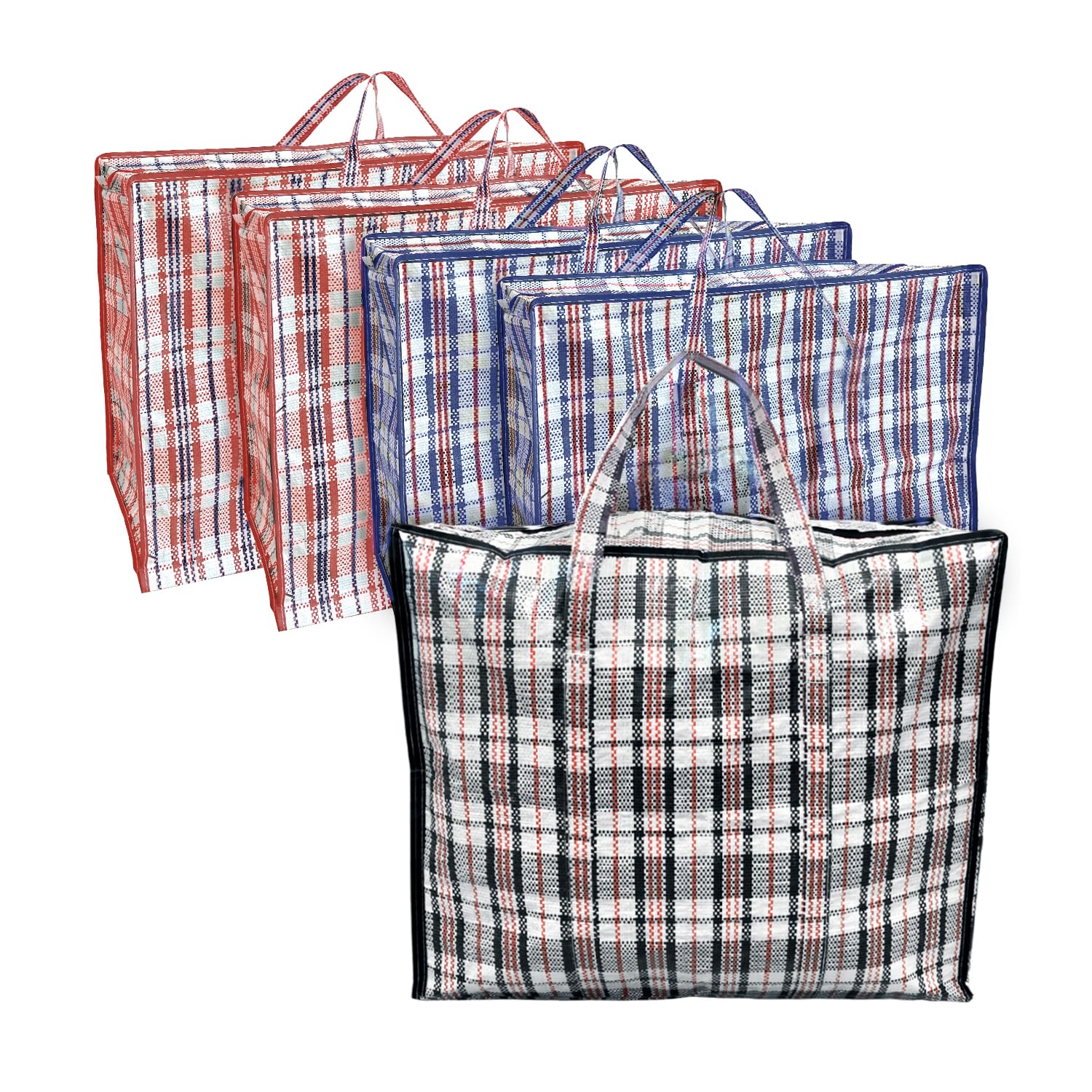 ANSIO Extra Large Jumbo Laundry Storage Bags - Pack of 5 Reusable Bags | 80x30x60 cm | Polyester