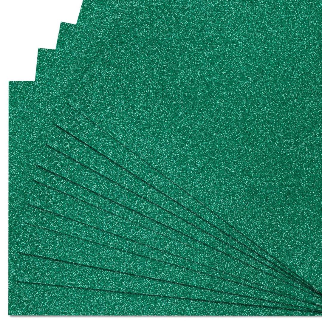 Springboard Supplies A4 Green Glitter Card Stock - 230gsm Non-Shed | 10-Pack | Compatible with Die-Cutting Machines 1