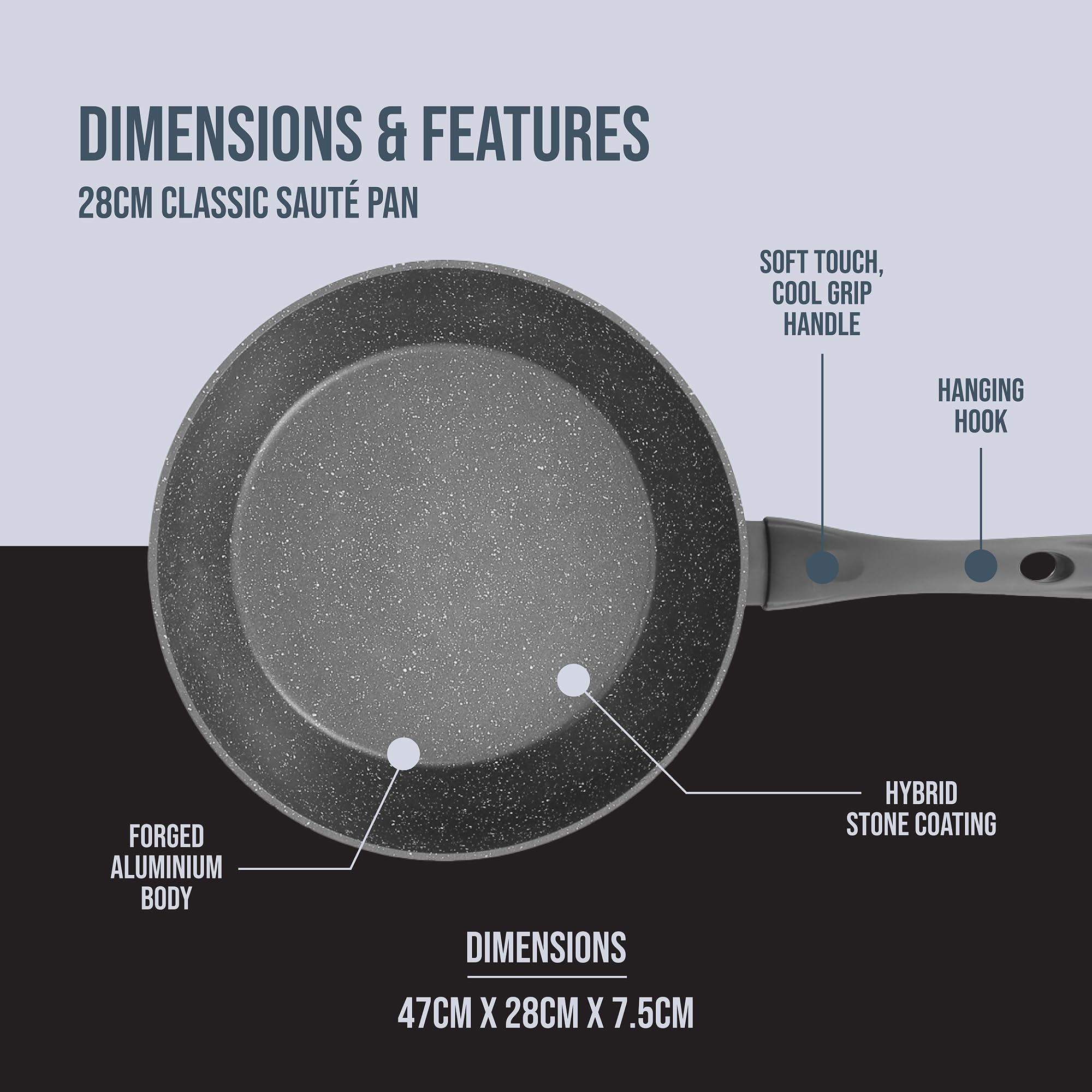Blackmoor 66199 Classic 28cm Non-Stick Sauté Pan | Induction Compatible | Cool Touch Handle 3