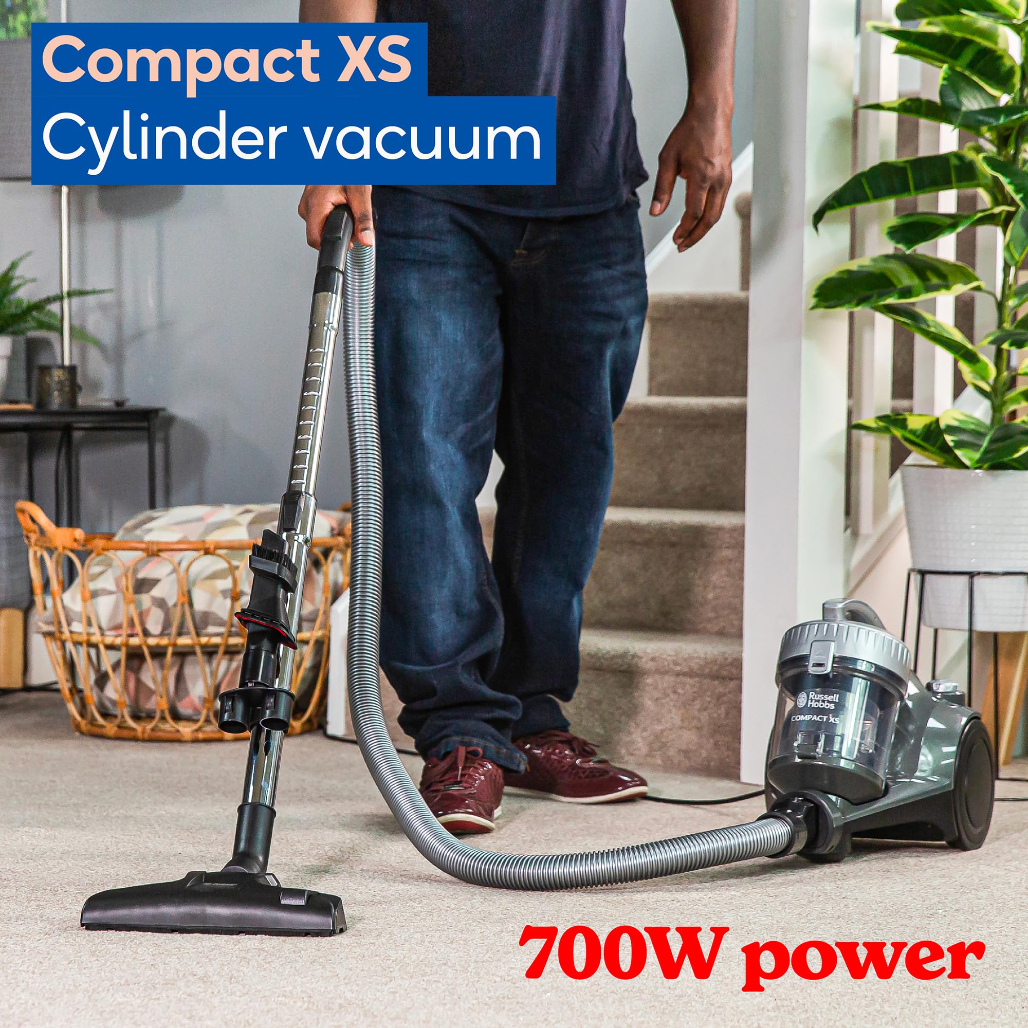 Russell Hobbs Compact XS Bagless Cylinder Vacuum Cleaner - 700W Power | 1.5L Capacity | Quiet Mark Certified 3