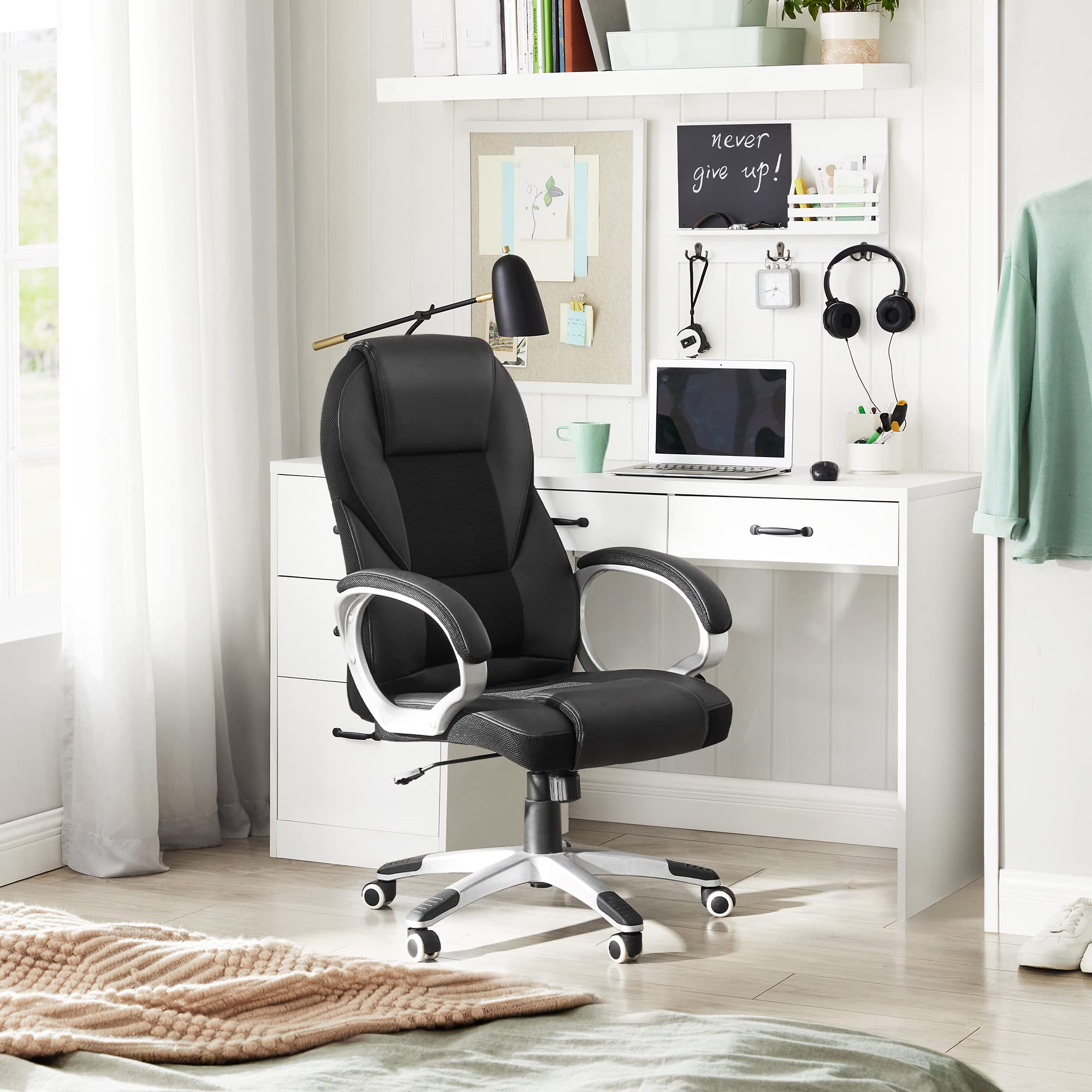 SONGMICS Ergonomic Executive Desk Chair - Adjustable Height, High Back, Black PU | Supports up to 150 kg 4
