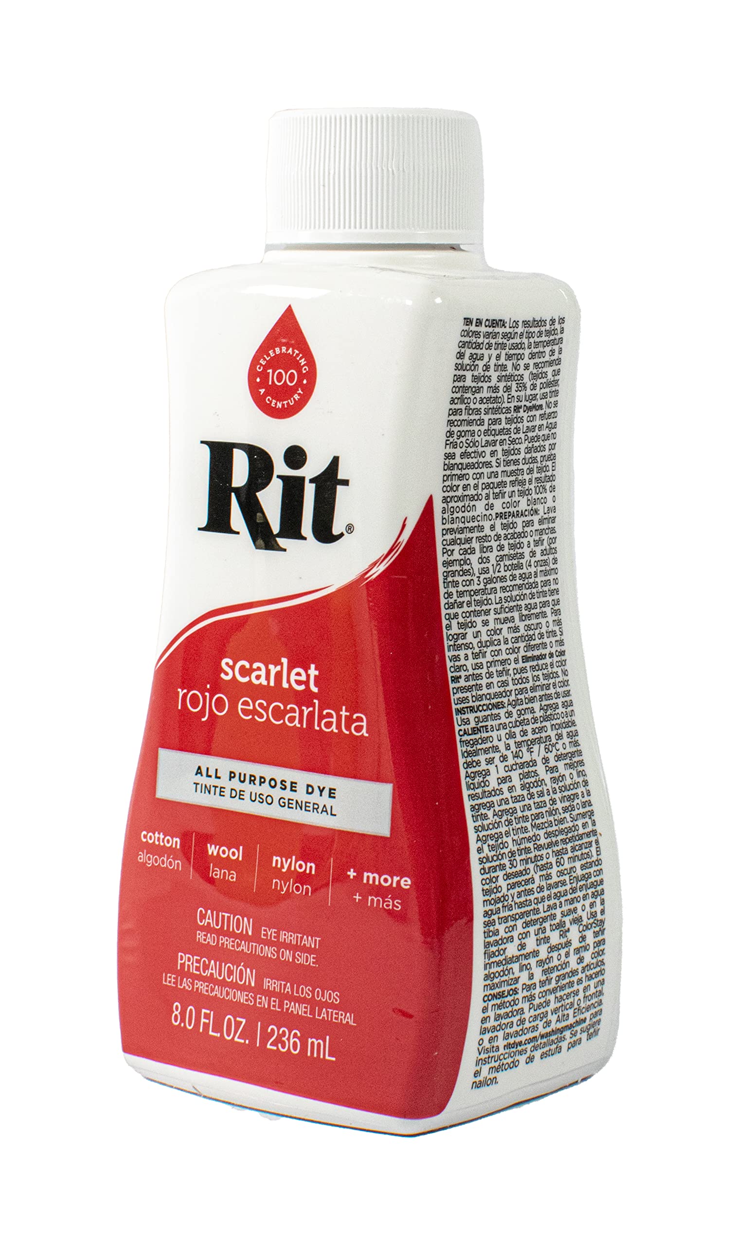 Mouldmaster Rit All-Purpose Liquid Dye - Scarlet, 236ml | For Natural & Synthetic Fabrics 1