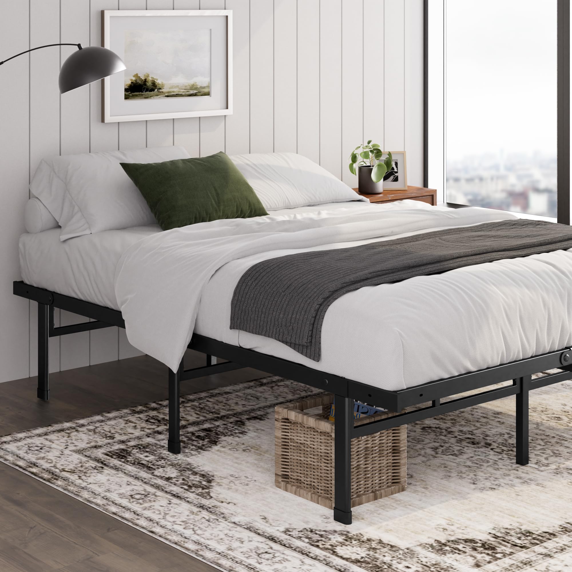 Zinus Justin Single Bed Frame - 14.2'' Height | Alloy Steel | Supports up to 340 kg 6