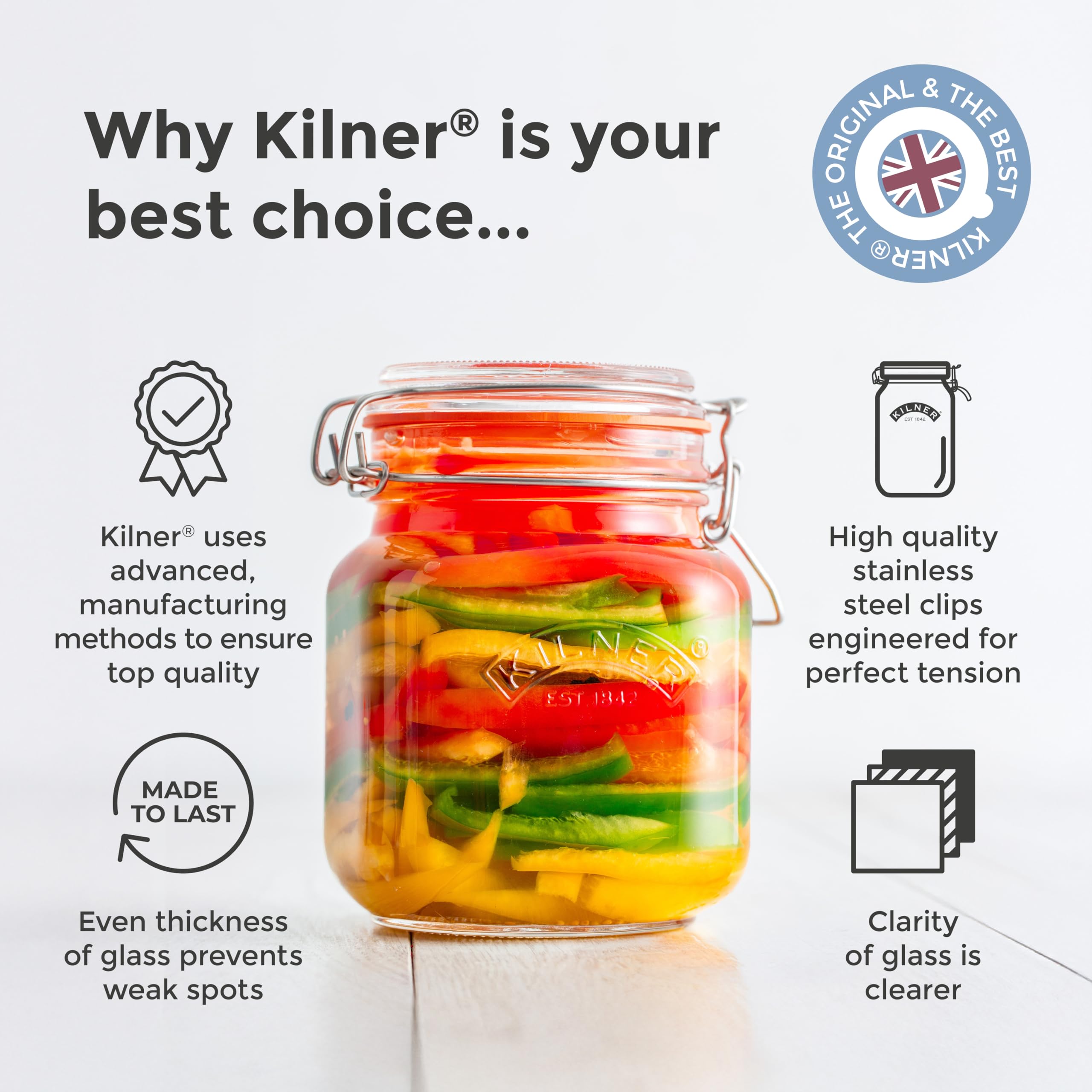 Kilner Replacement Rubber Seals Pack of 6 - Airtight Seals for 0.35L to 2L Clip Top Jars 7