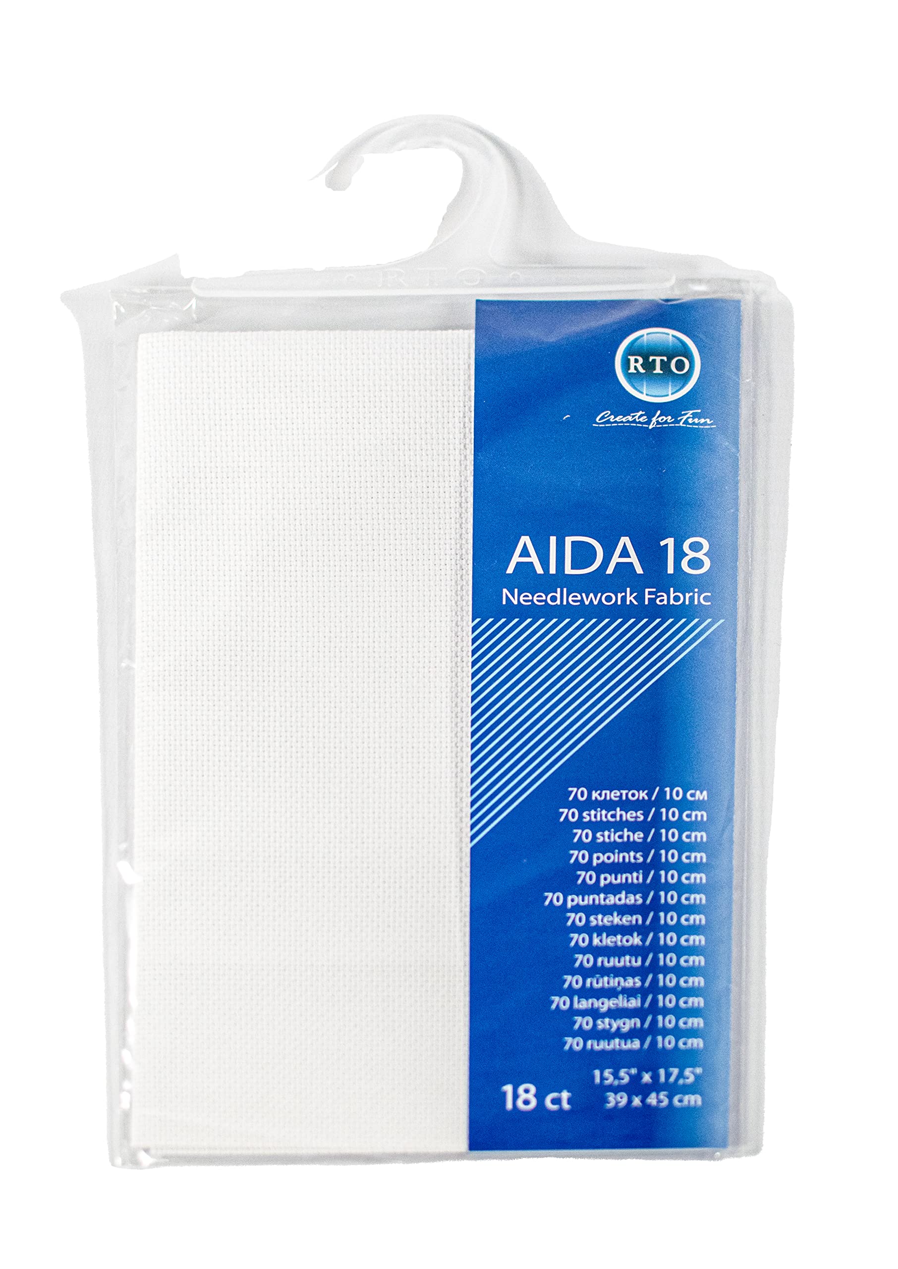 Mouldmaster Aida 18 Fabric - 100% Cotton Precut for Cross Stitch | 39cm x 45cm White 1