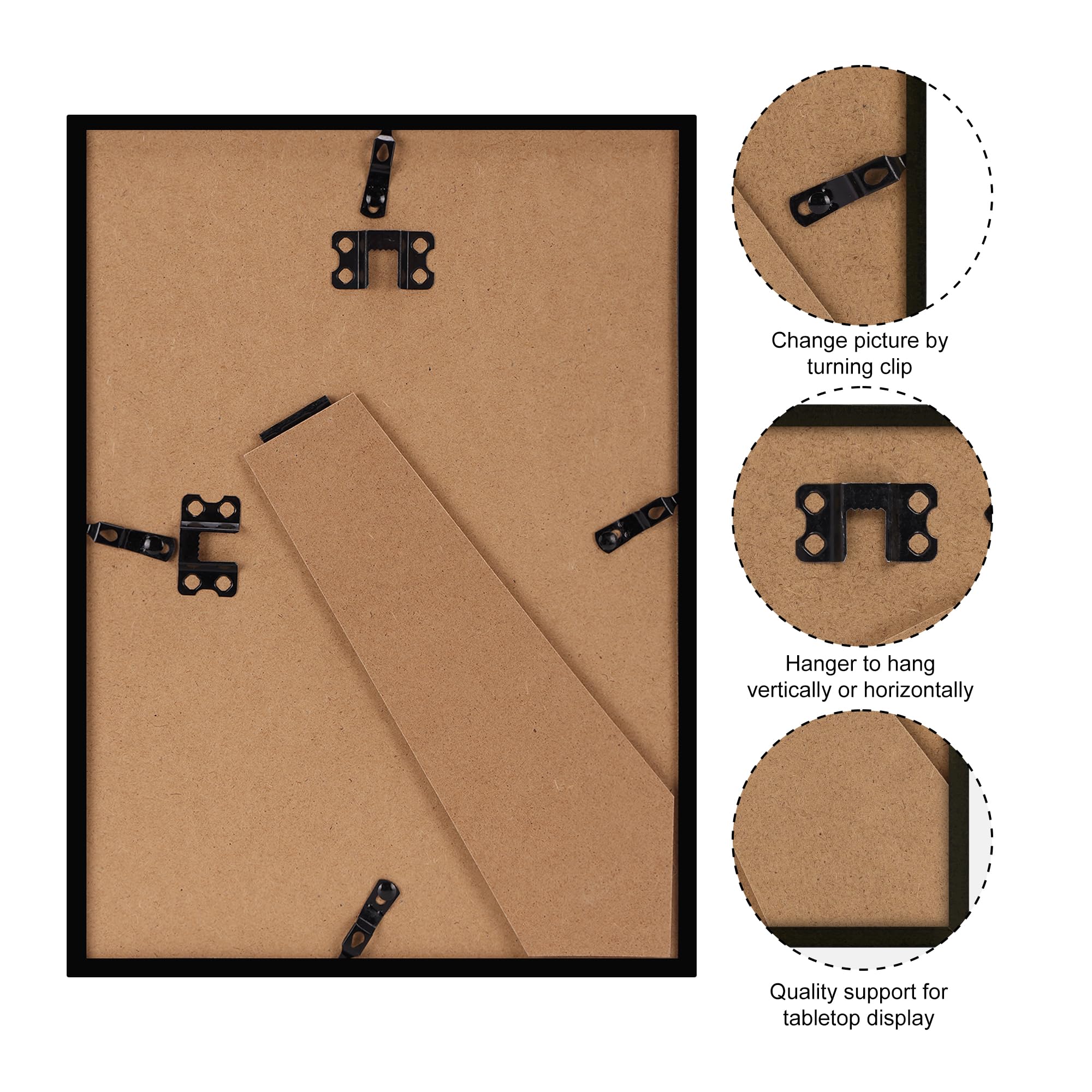 Ditwis A4 Picture Frame Brown for Certificates, Documents, Artwork, and Photos | Wall or Tabletop Display 7