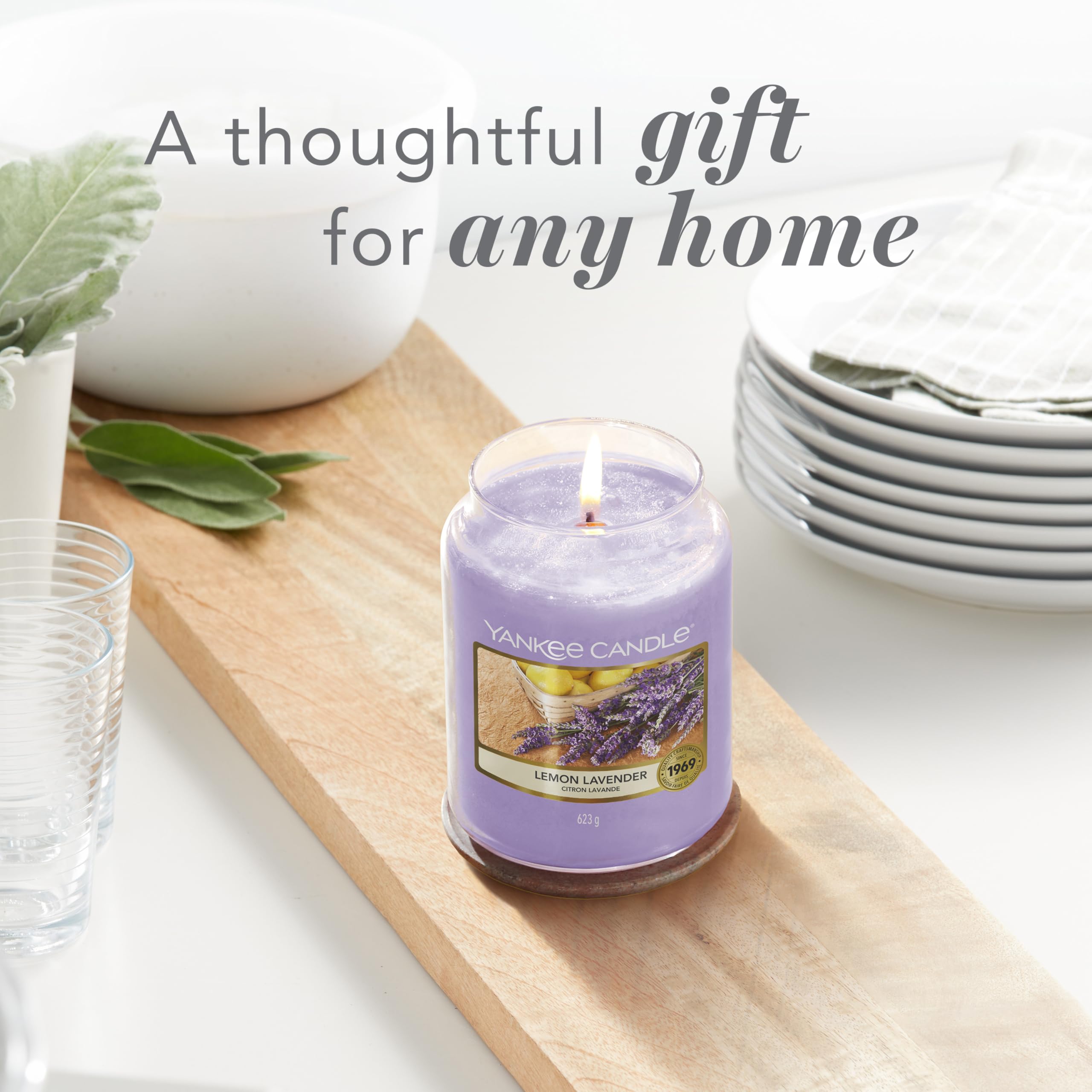 Yankee Candle Scented Candle - Lemon Lavender Large Jar | Up to 150 Hours Burn Time | Clean, Consistent Aroma 7