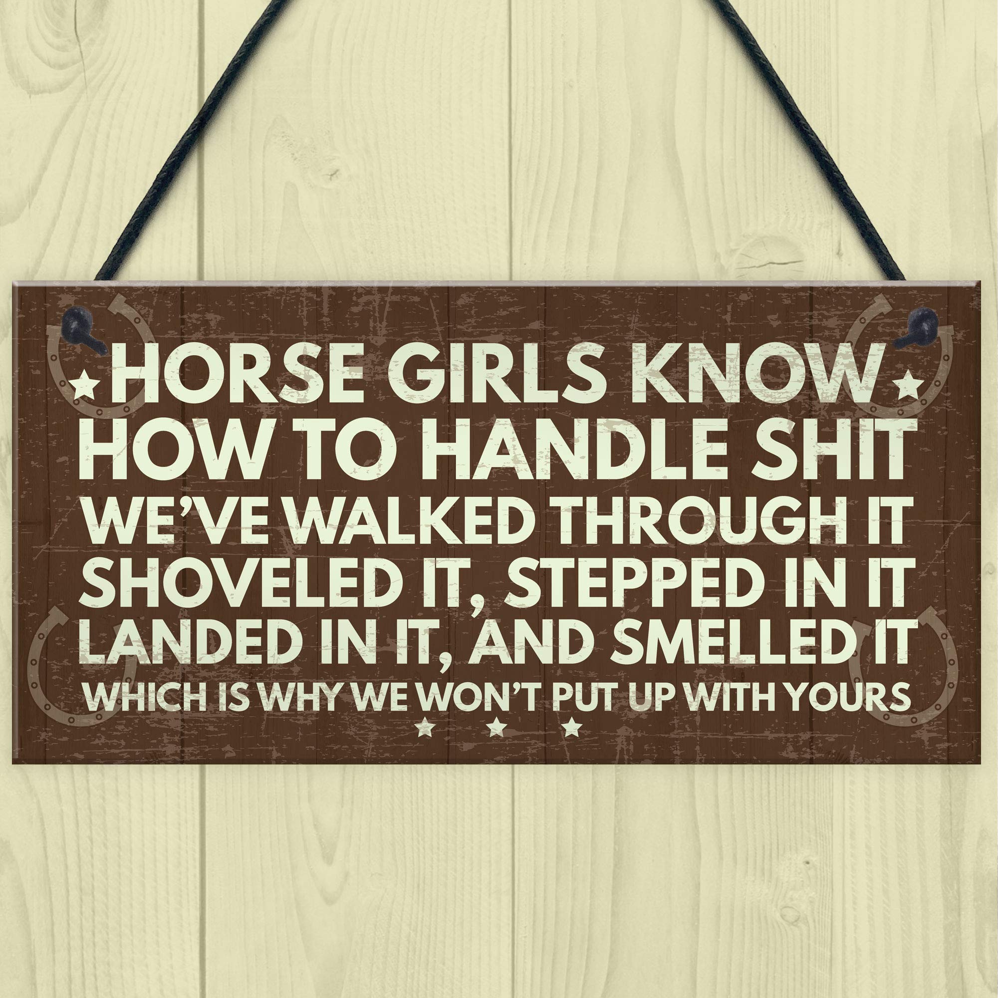 RED OCEAN Funny Horse Hanging Plaque Sign | PVC | 200x100mm | Multicolor 2
