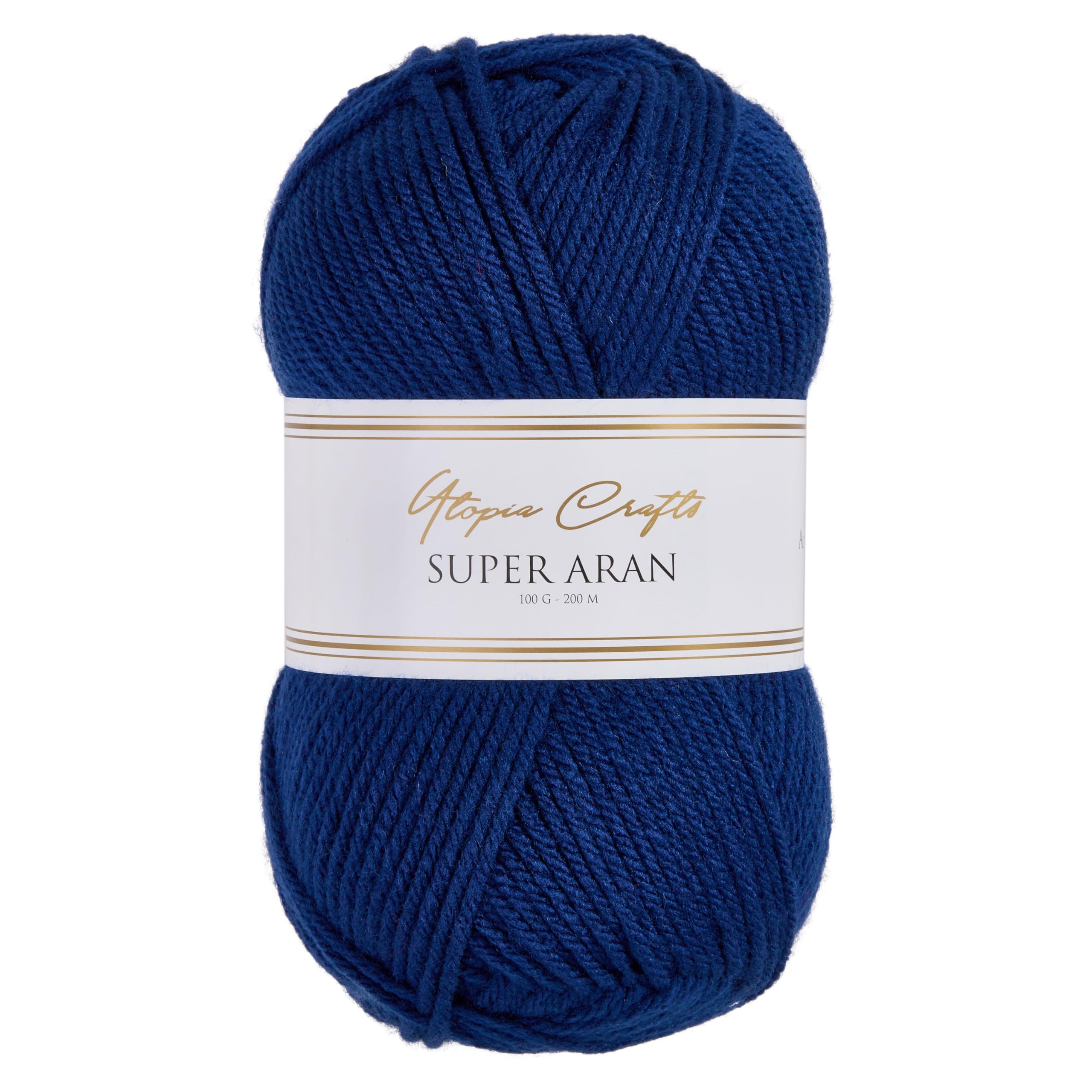 Utopia Crafts Super Aran Yarn - 100% Acrylic, 100g Ball | Twilight Indigo | Vegan Certified 1