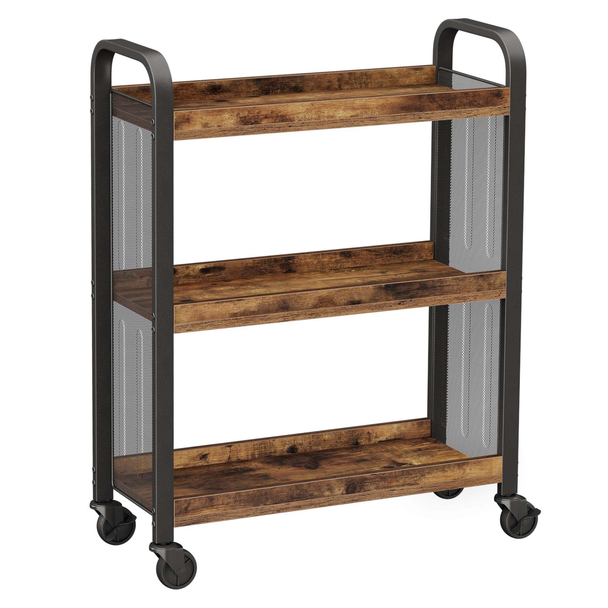 VASAGLE DAINTREE Kitchen Trolley - 3 Shelves, Rustic Brown | 66 x 26 x 85 cm 1