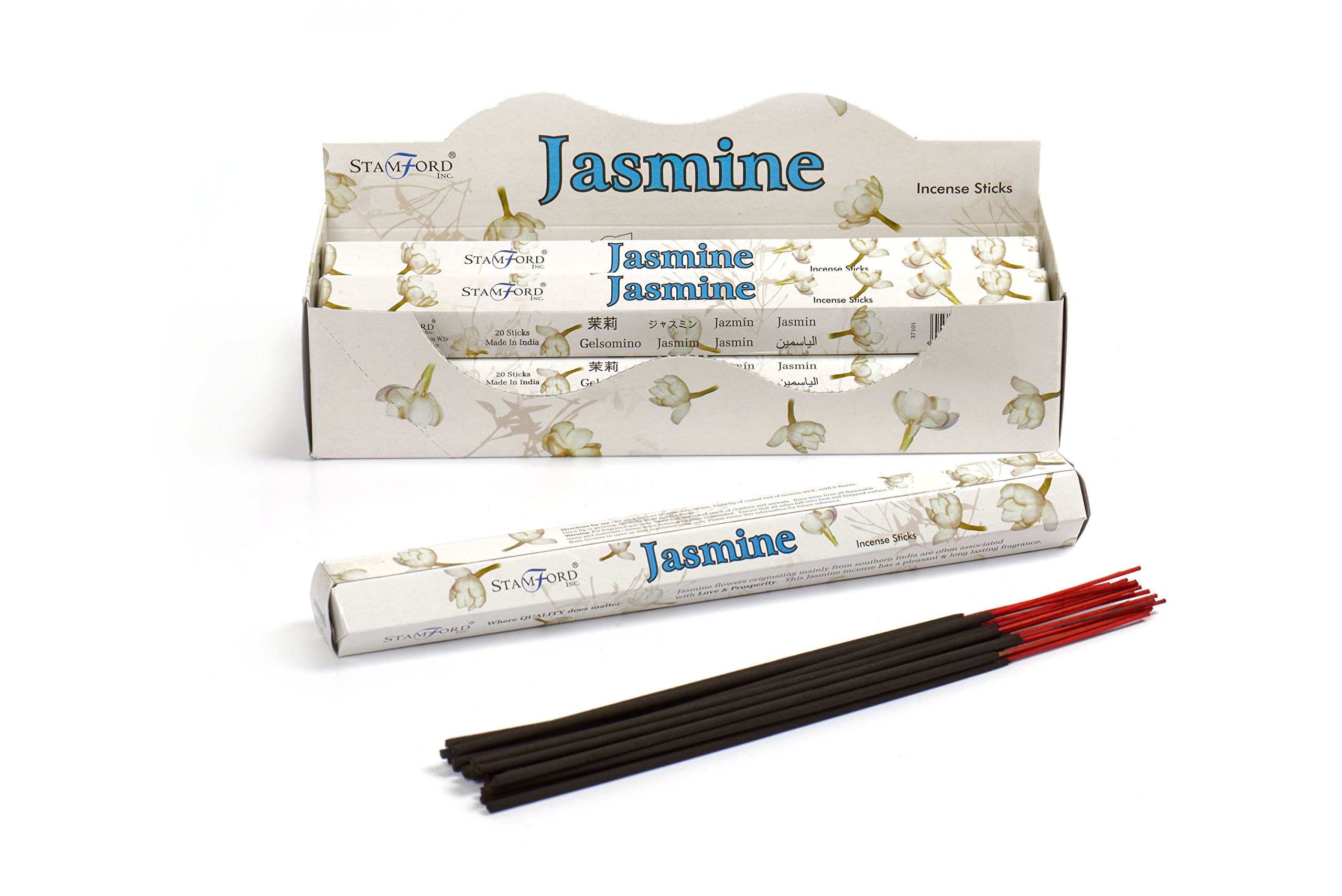 STAMFORD INC. Jasmine Incense Sticks - 120 Sticks Total (6 Packs x 20) | Floral Scent for Relaxation 1