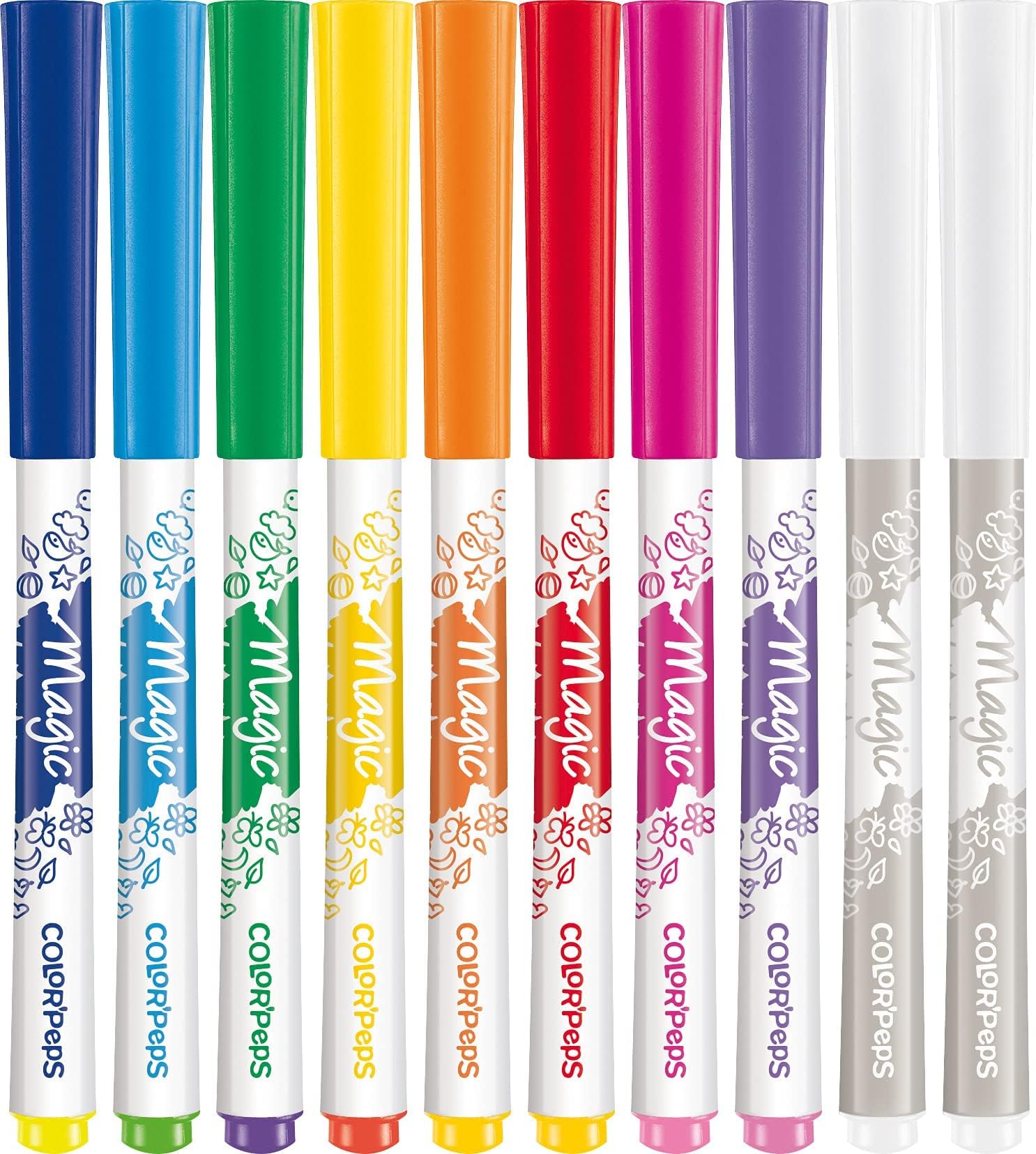 Maped Color'Peps Magic Colour Reveal Felt Tip Pens - 10 Count Pack | Durable Conical Tip 3