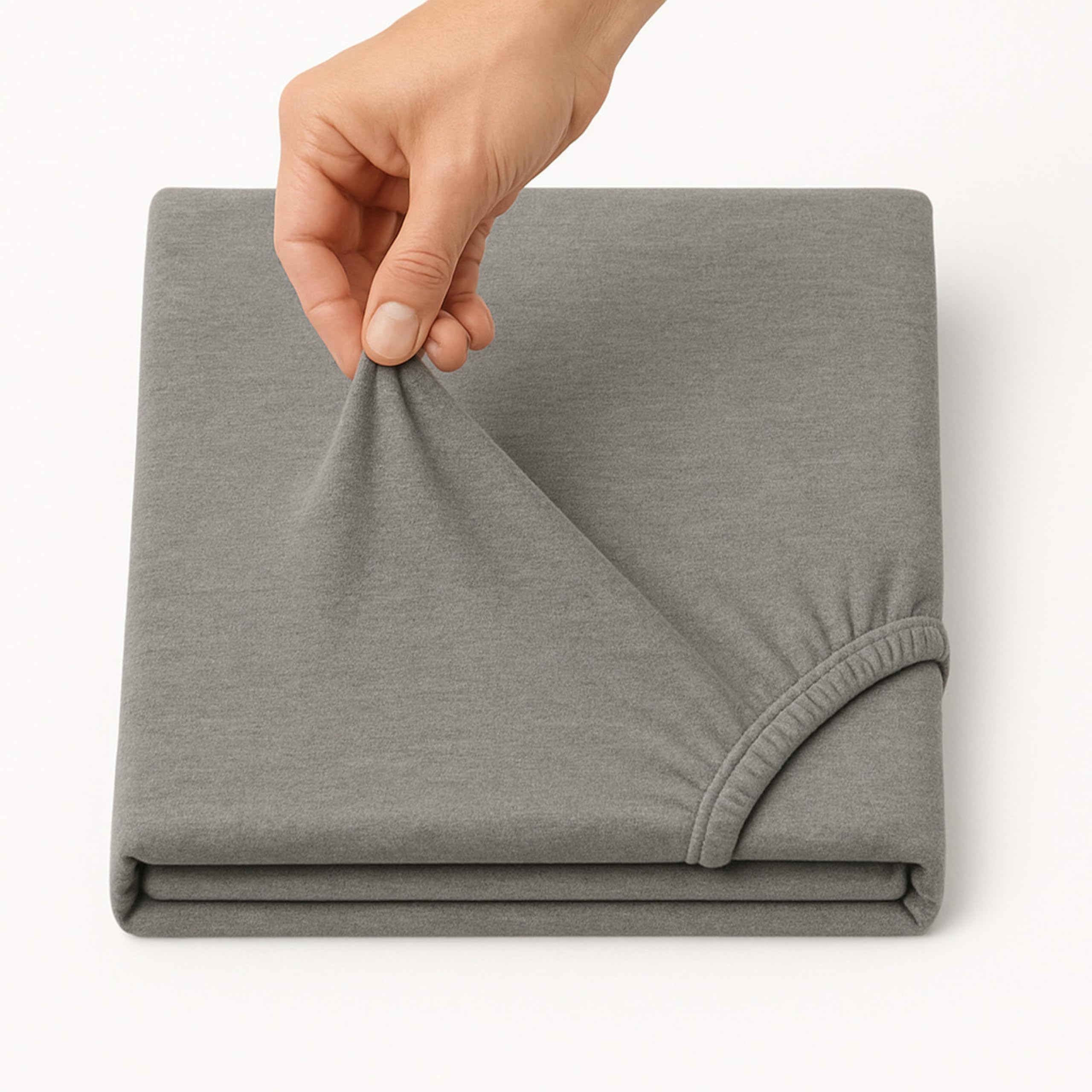 Family Bedding Jersey Deep Fitted Sheet - 100% Cotton | Single 90x200cm | Grey 1
