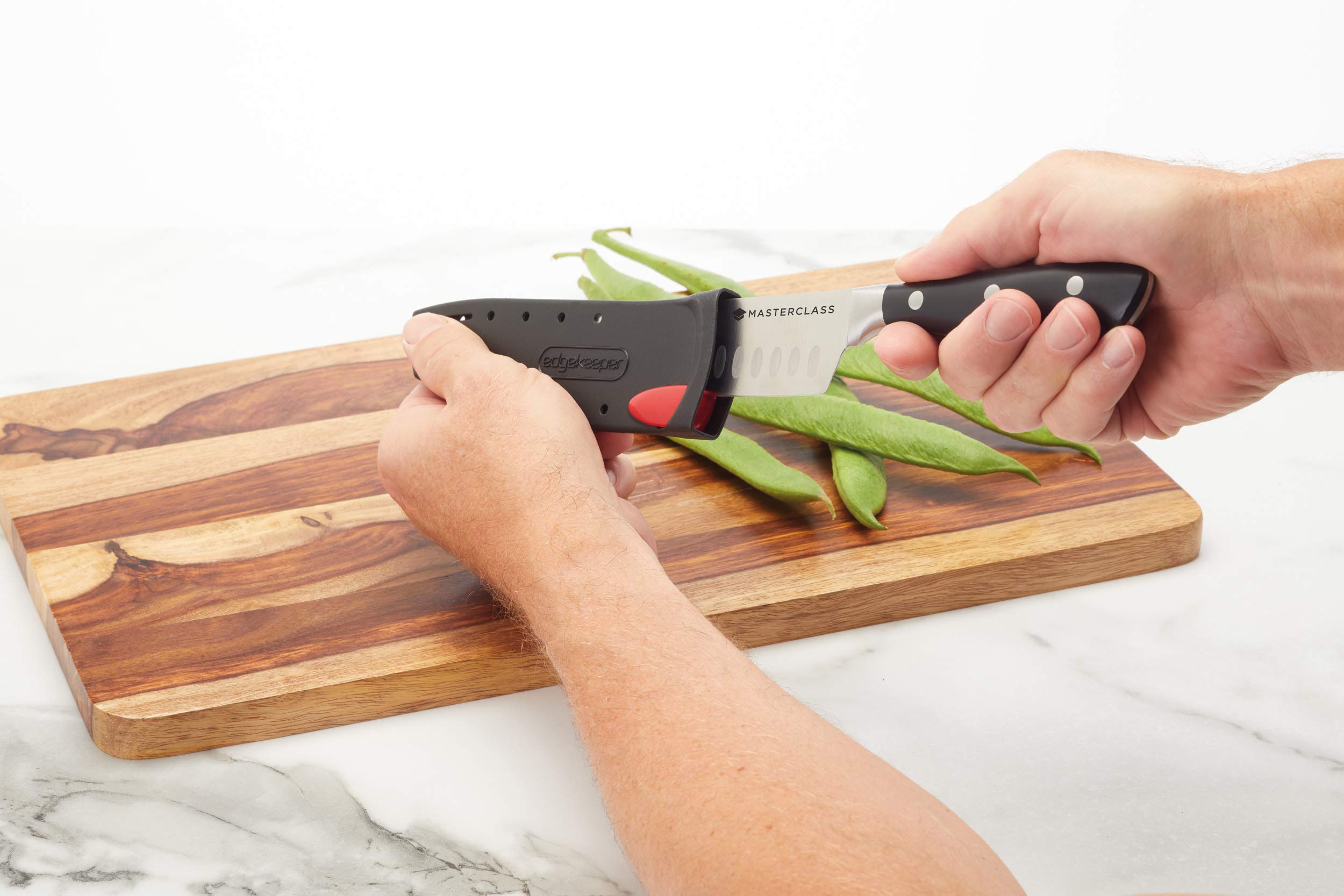 MasterClass Edgekeeper Santoku Knife - Self-Sharpening Stainless Steel | 12cm Blade | Dishwasher Safe 8