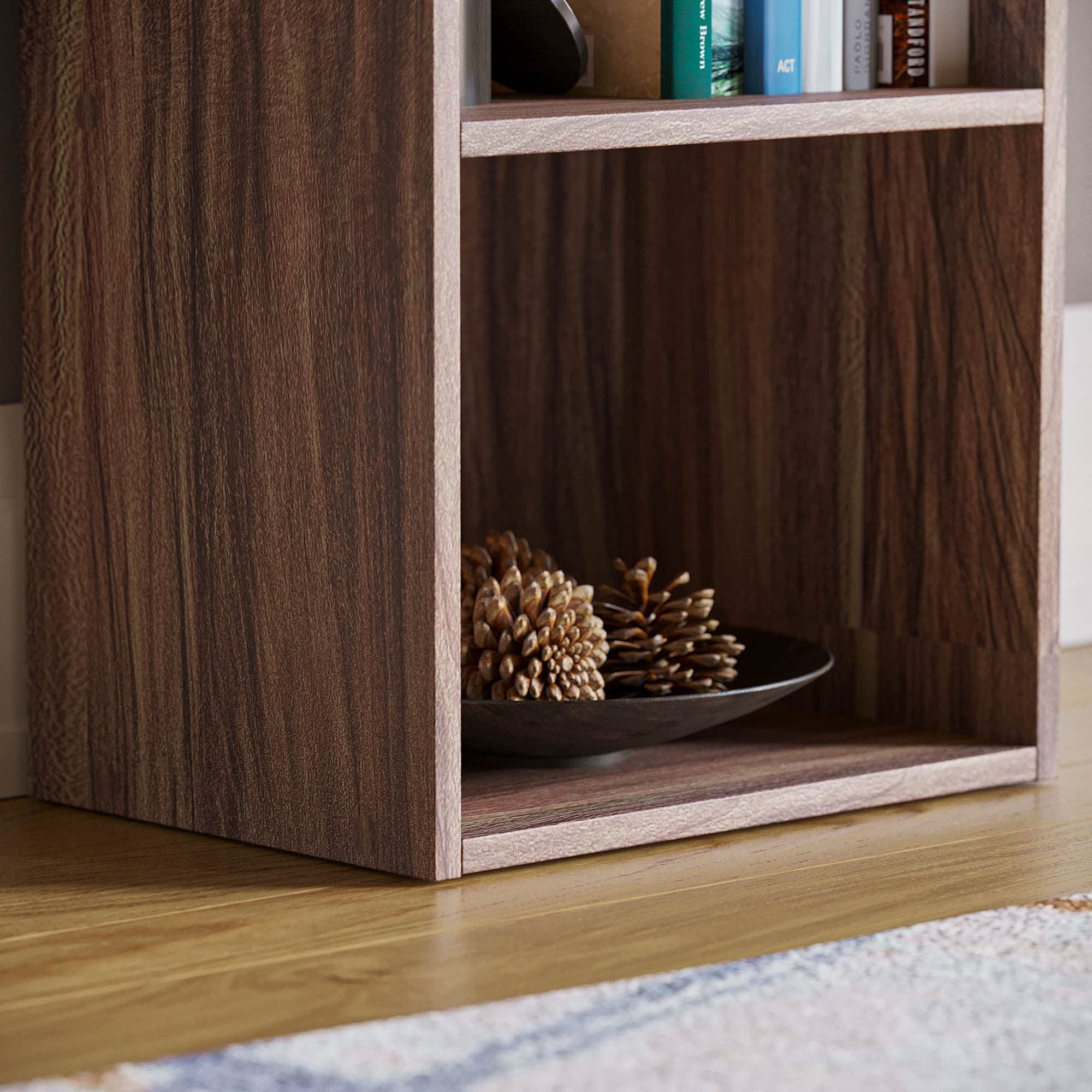 Vida Designs Oxford 3 Tier Cube Bookcase - Walnut Wood Finish | H 80 x W 32 x D 24 cm 5