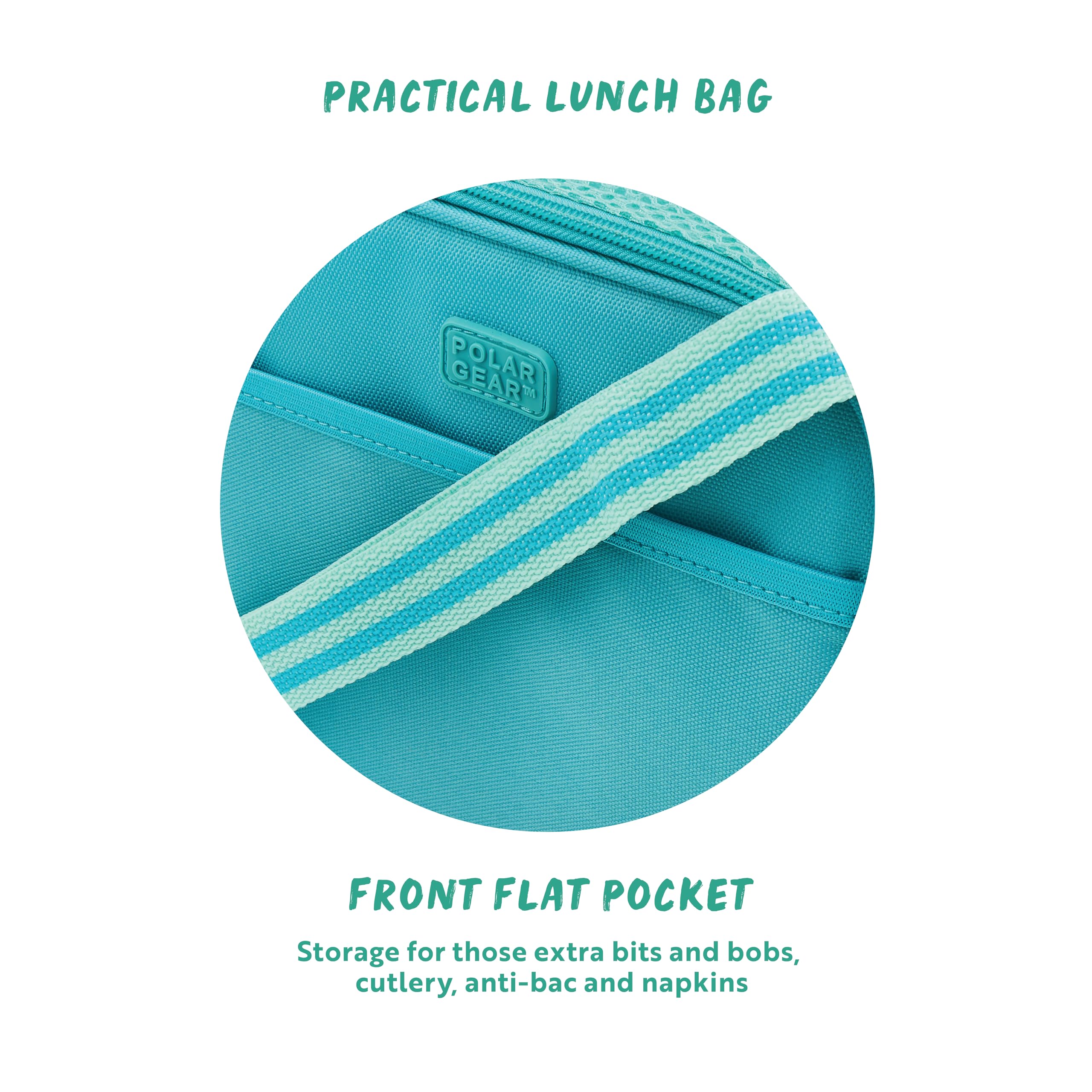 Polar Gear Kids Lunch Bag - Fully Insulated | Antibacterial Lining | Mint Color 5