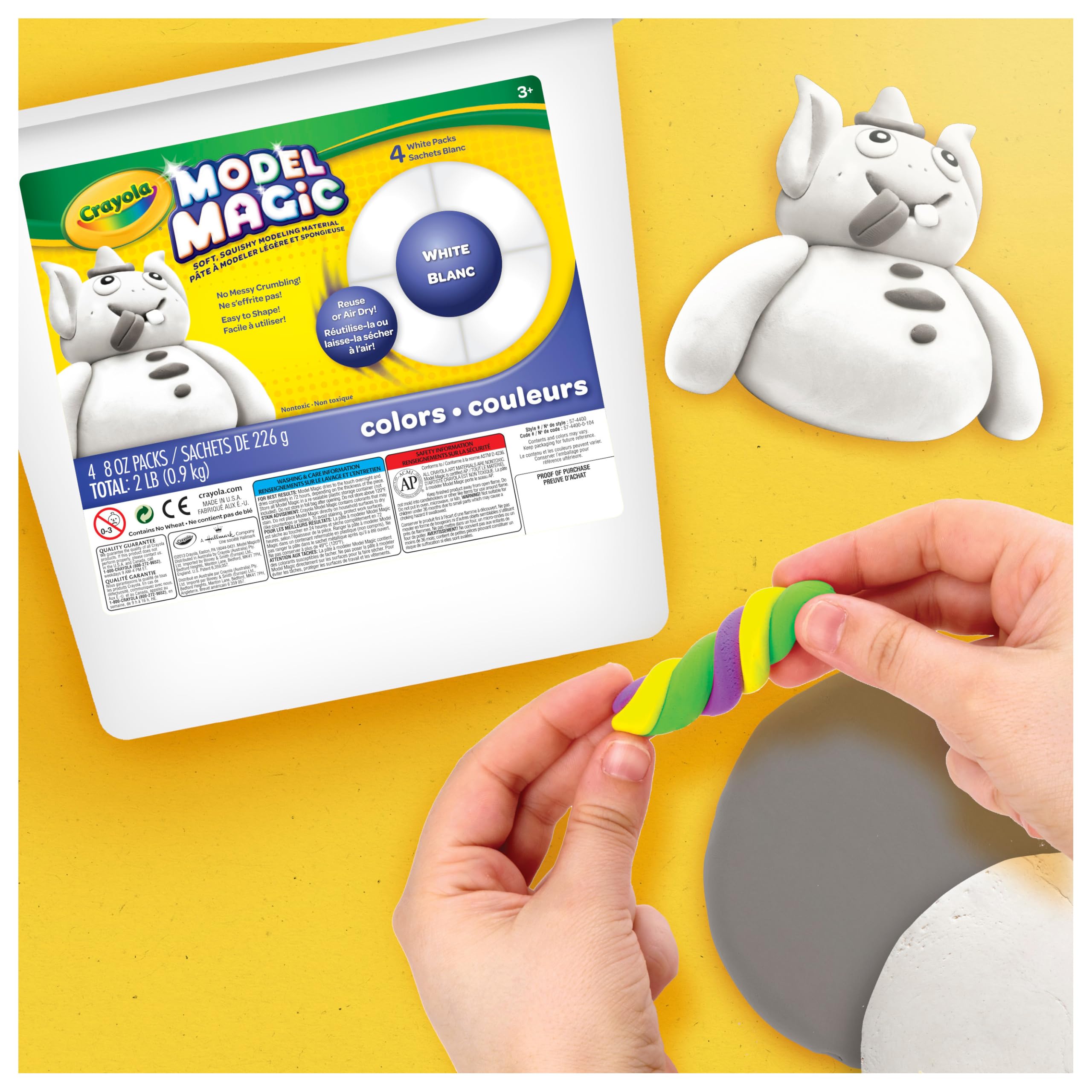 CRAYOLA Model Magic Modeling Compound Bucket - Air Drying | 4 Pack (8 oz each) | White 6