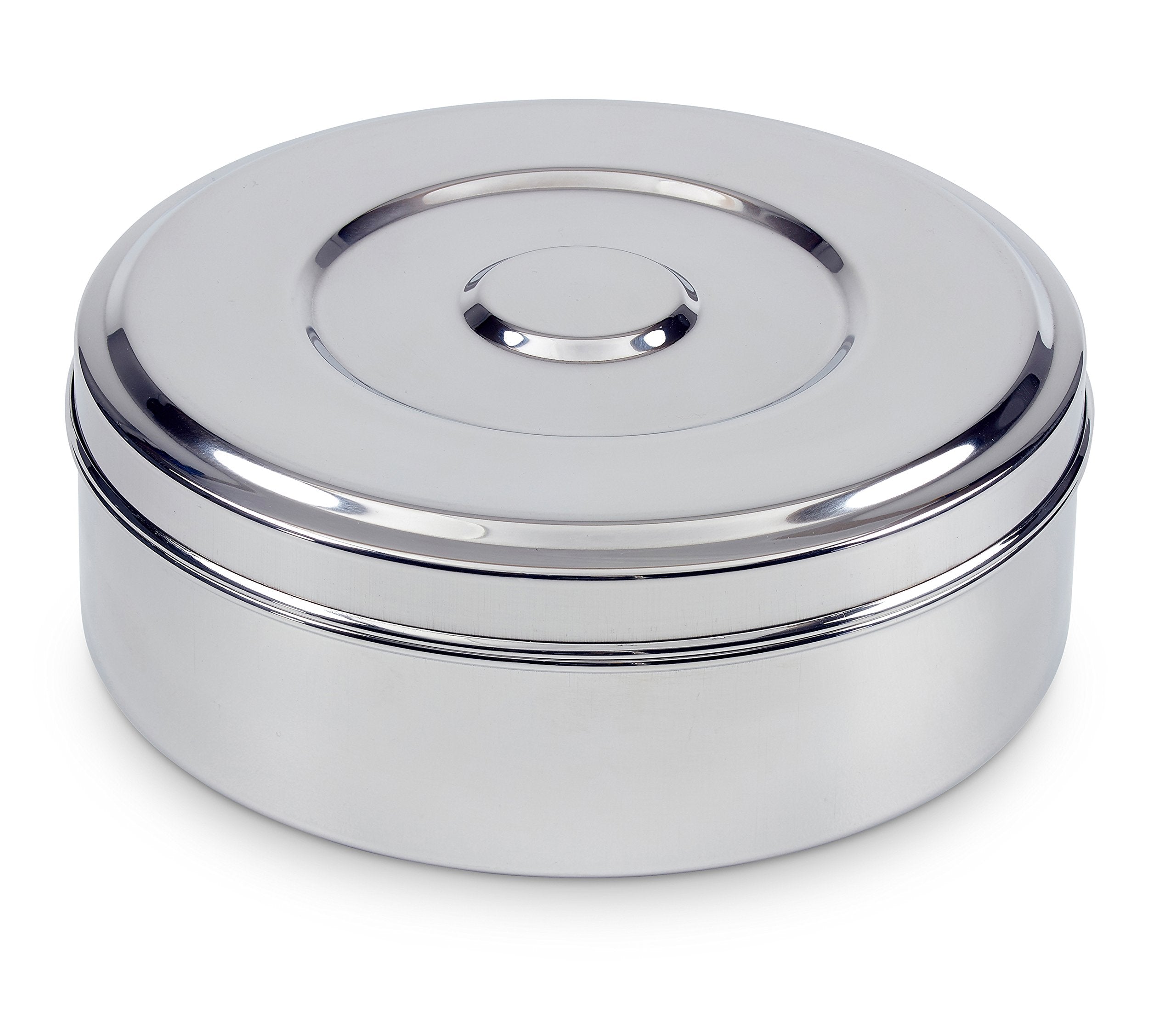 Zinel 7117 Stainless Steel Spice Box/Masala Dabba with 7 Compartments and 2 Lids | 24 cm Round 3
