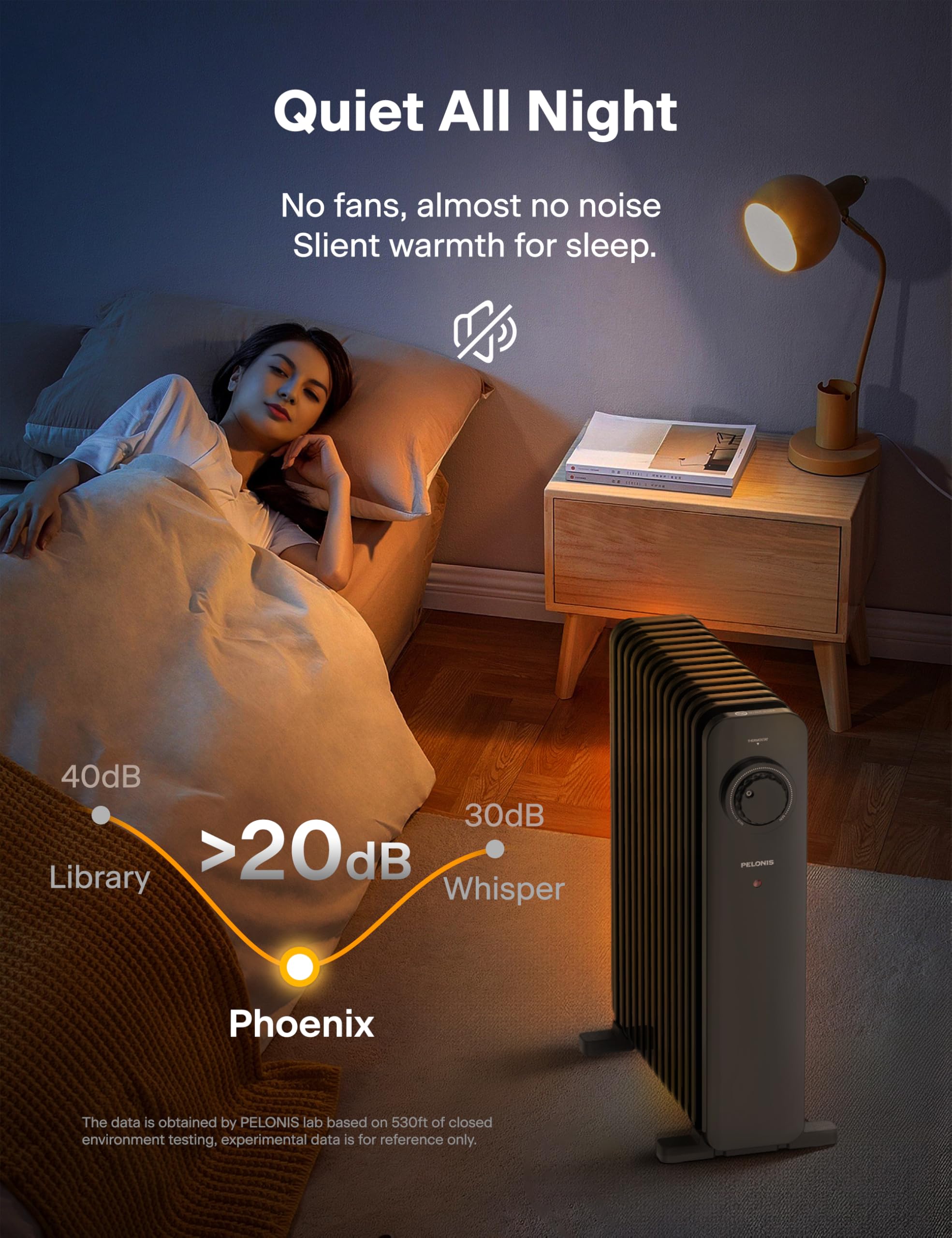 Pelonis PHOENIX 13M Oil Filled Radiator 2500W Silent Space Heater | 13 Fin | Thermostatic Control 4