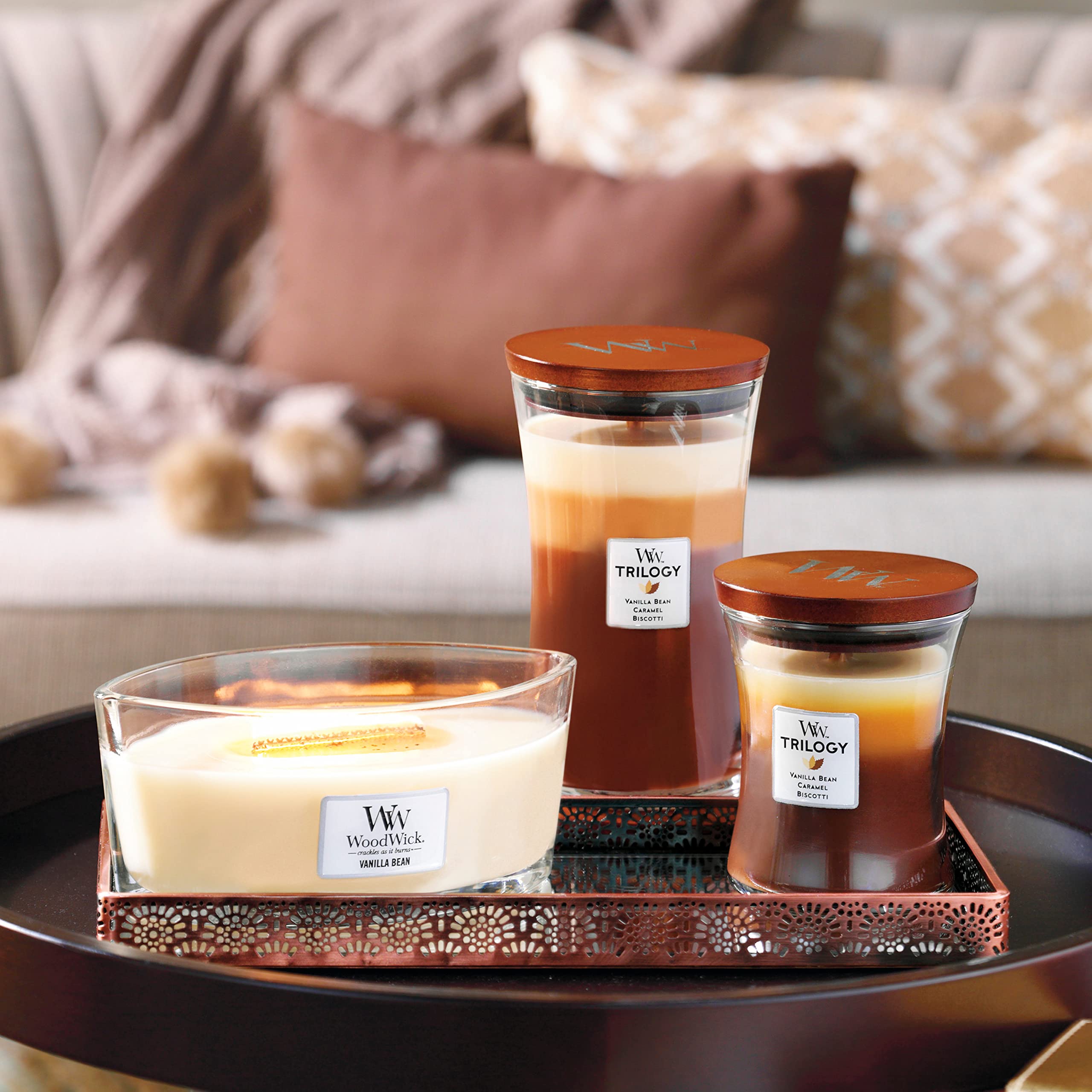 Woodwick Large Hourglass Trilogy Scented Candle - Café Sweets | Crackling Wooden Wick | 130 Hr Burn 7