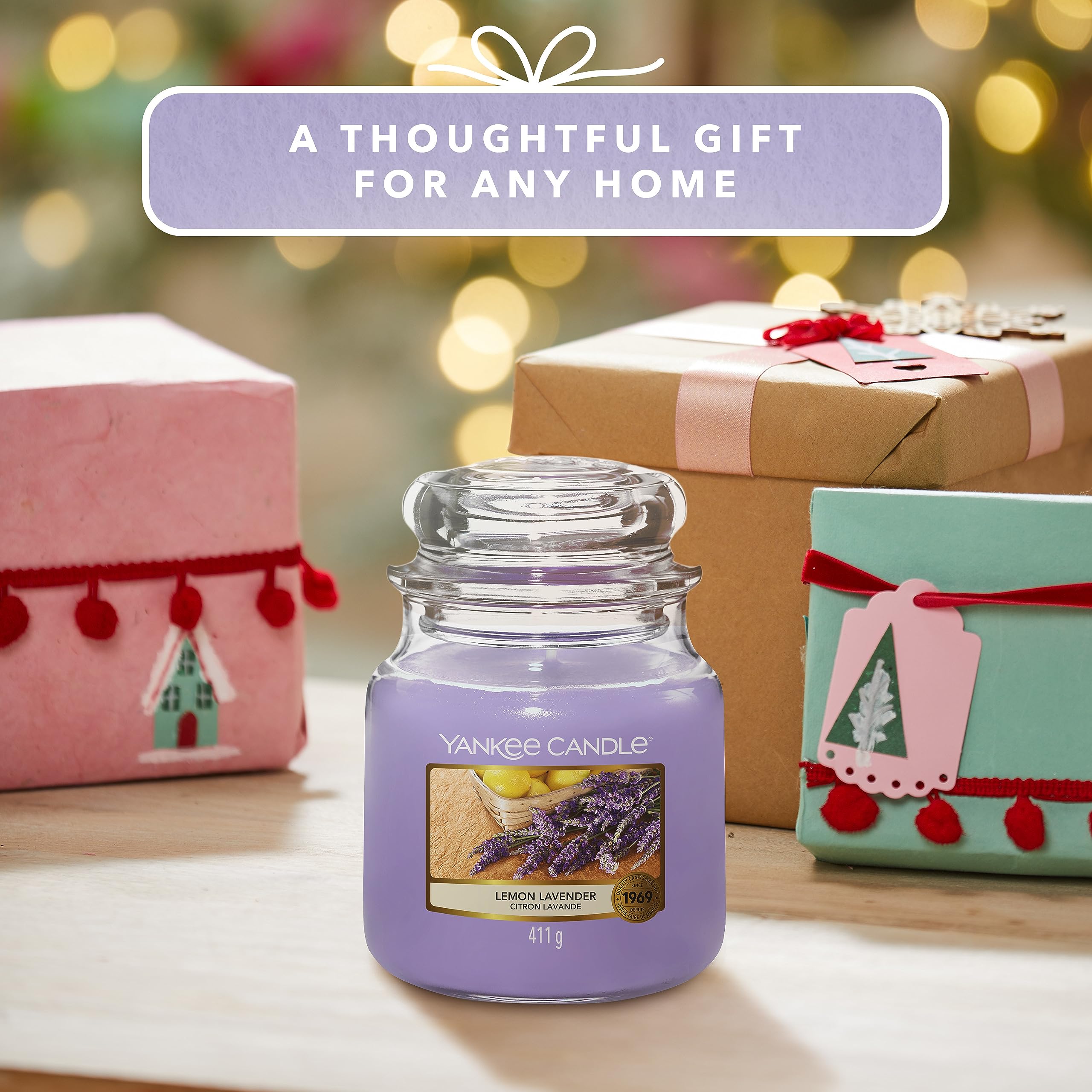 Yankee Candle Lemon Lavender Scented Candle - Classic Medium Jar | 411g | Clean, Even Burn 5