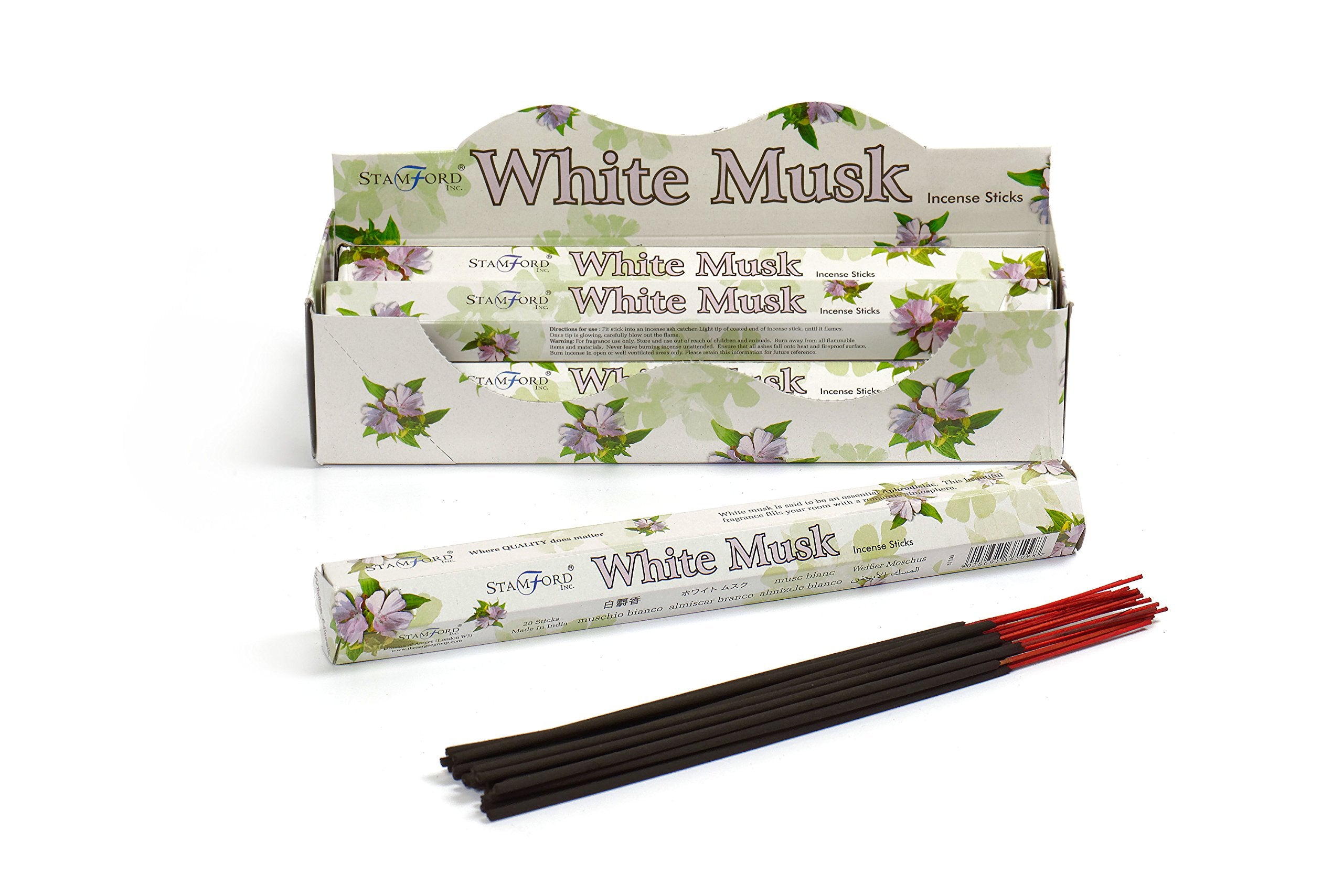 STAMFORD INC. White Musk Incense Sticks - 120 Sticks Total | Floral Scent | Made in India 1