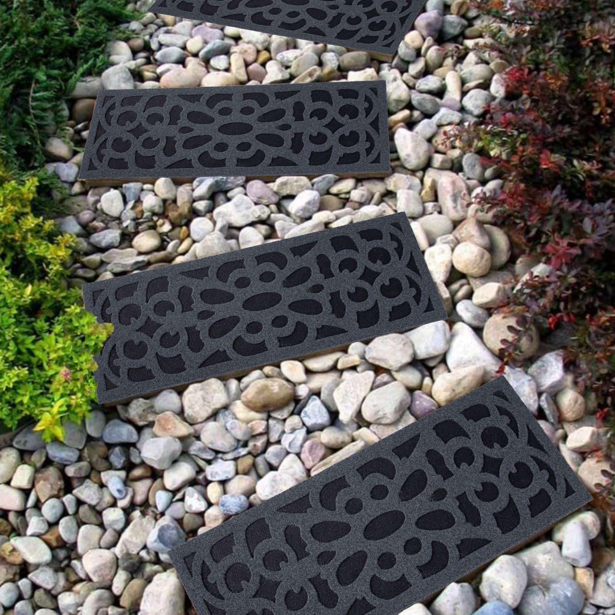 Nicoman Heavy Duty Rubber Doormat - Non-Slip, Eco-Friendly, Wrought Iron Effect | 75 x 25cm Grey 4