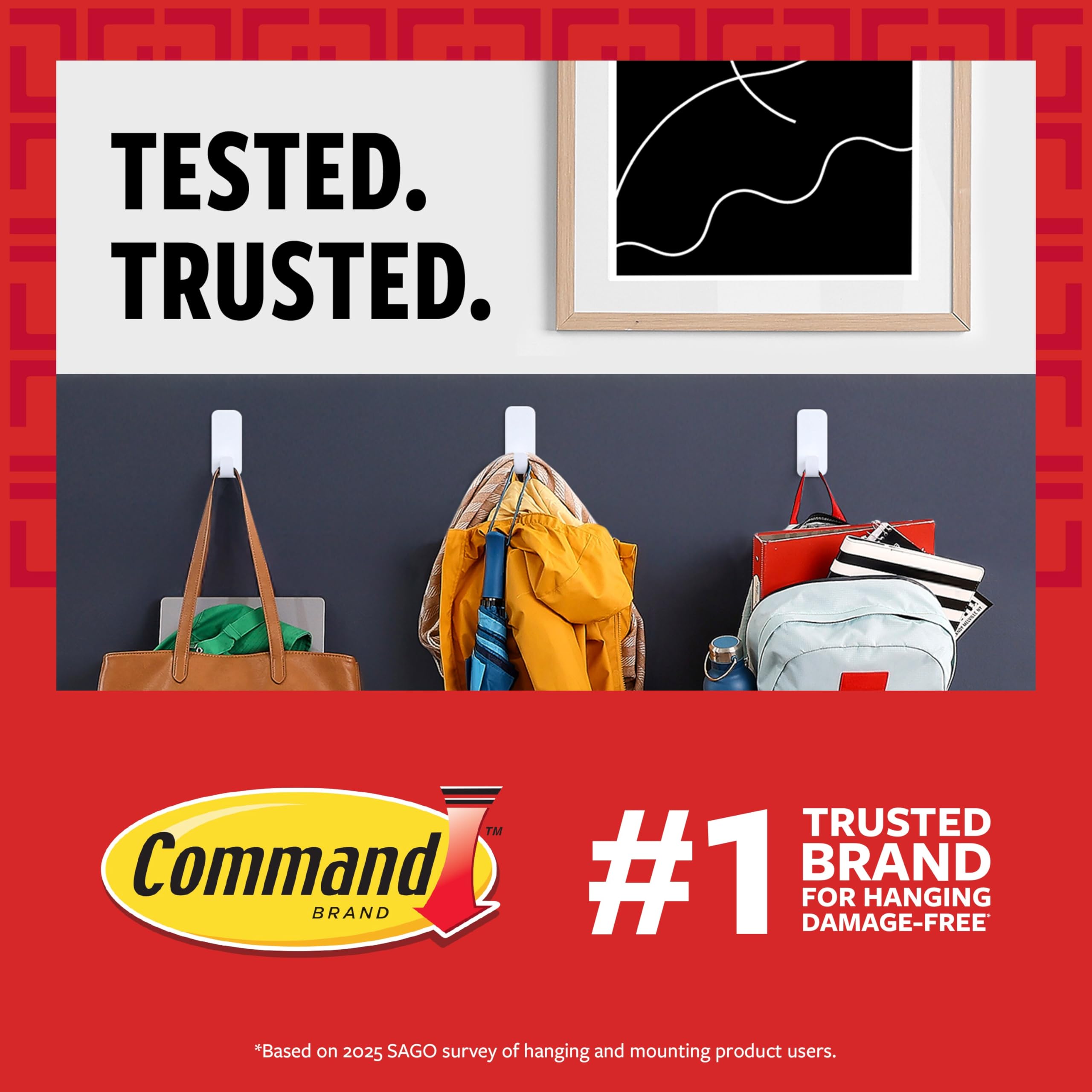 Command Large Utility Hooks - Damage Free Hanging | Holds 5 lbs | White Plastic | 7 Hooks & 12 Strips 2