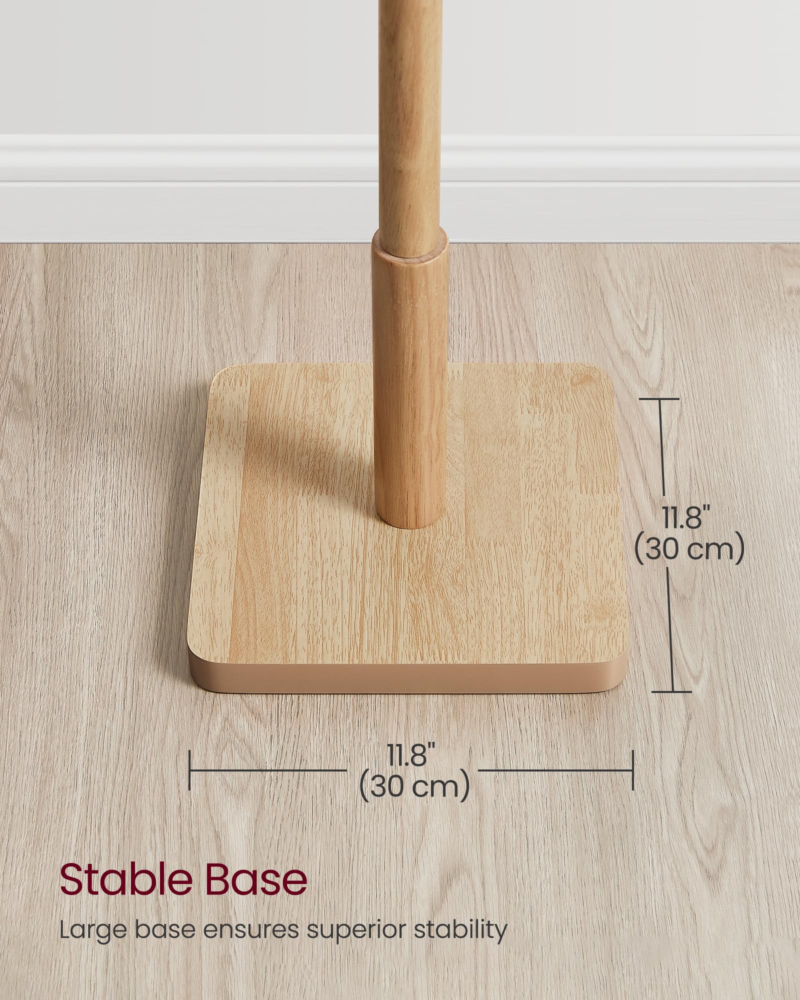 VASAGLE Solid Wood Coat Rack - Freestanding Hall Tree | 3 Height Options | 24 kg Capacity 5