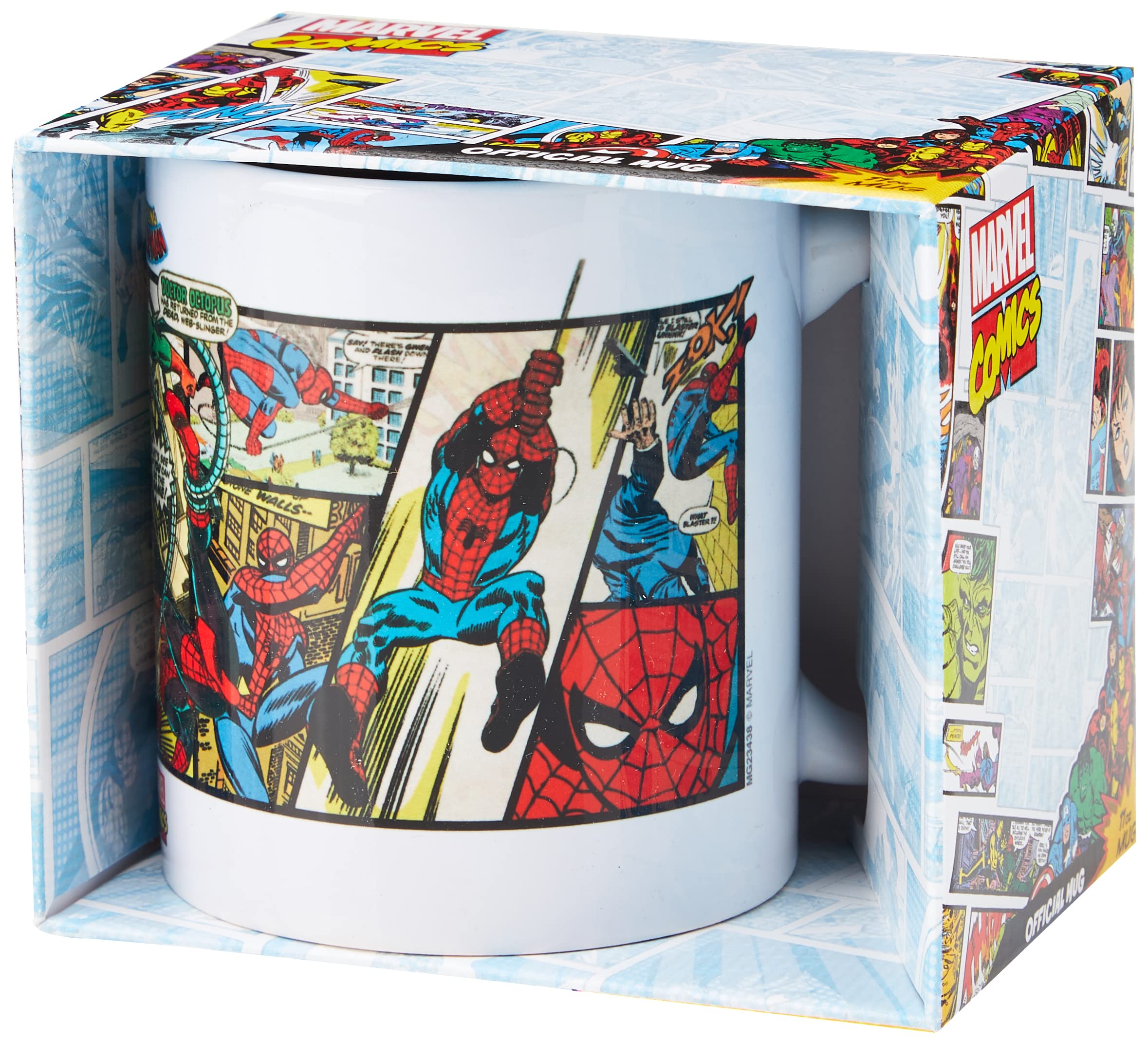 Marvel Pyramid MG23438 Coffee Cup - Porcelain, Red and Blue, Microwave Safe 4