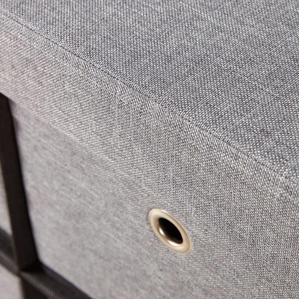 Home Source Folding Ottoman 6 Drawer Fabric Storage Chest | 76cm Width | Grey 6