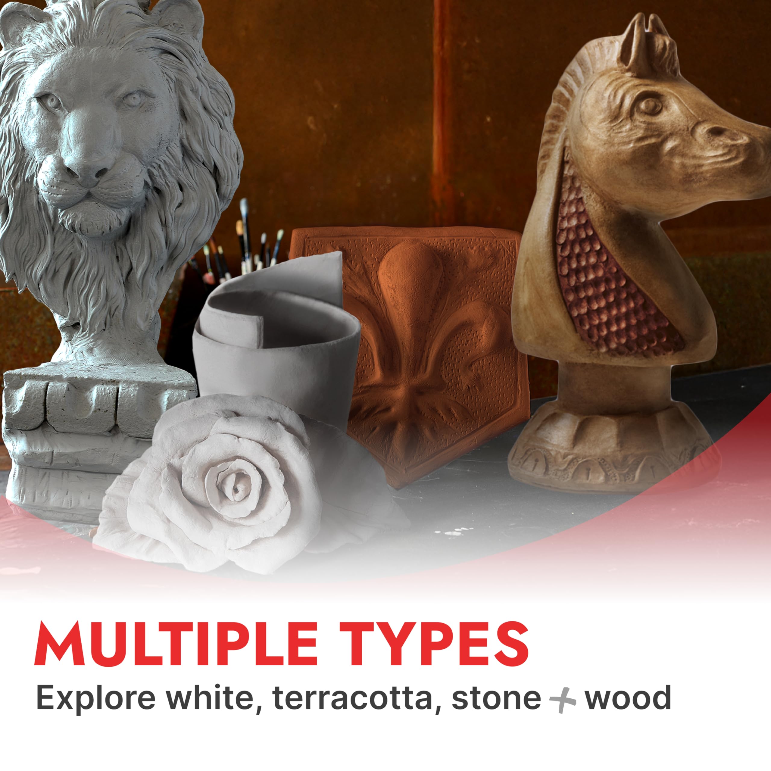 DAS Terracotta Air-Hardening Modelling Clay - 1kg | Dries in 12-24 Hours | Decorate with Paint 7