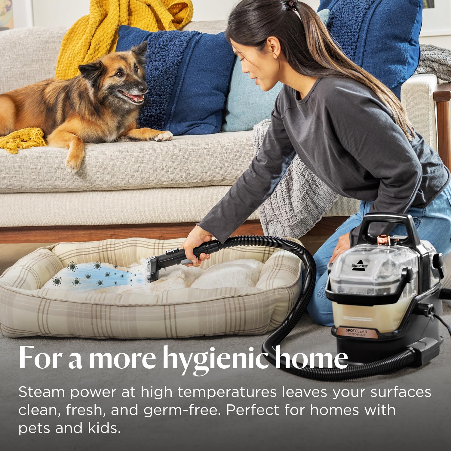 BISSELL SpotClean HydroSteam Portable Spot Cleaner 3689E - 1000W Power | SteamWash Technology 4