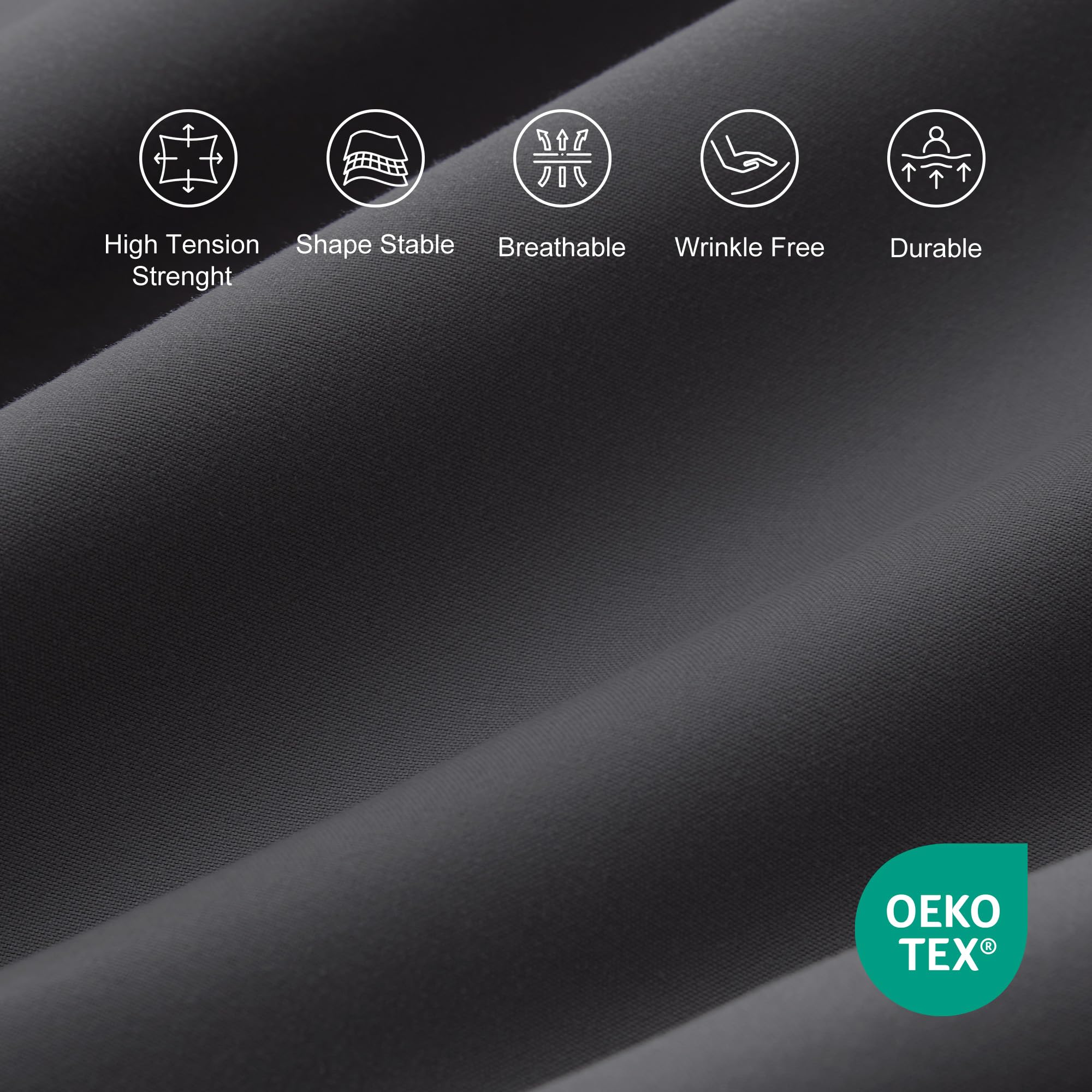 Sonive Super King Fitted Sheet - Soft Stretch, Brushed Polyester, Dark Gray | 180x200+30cm 3