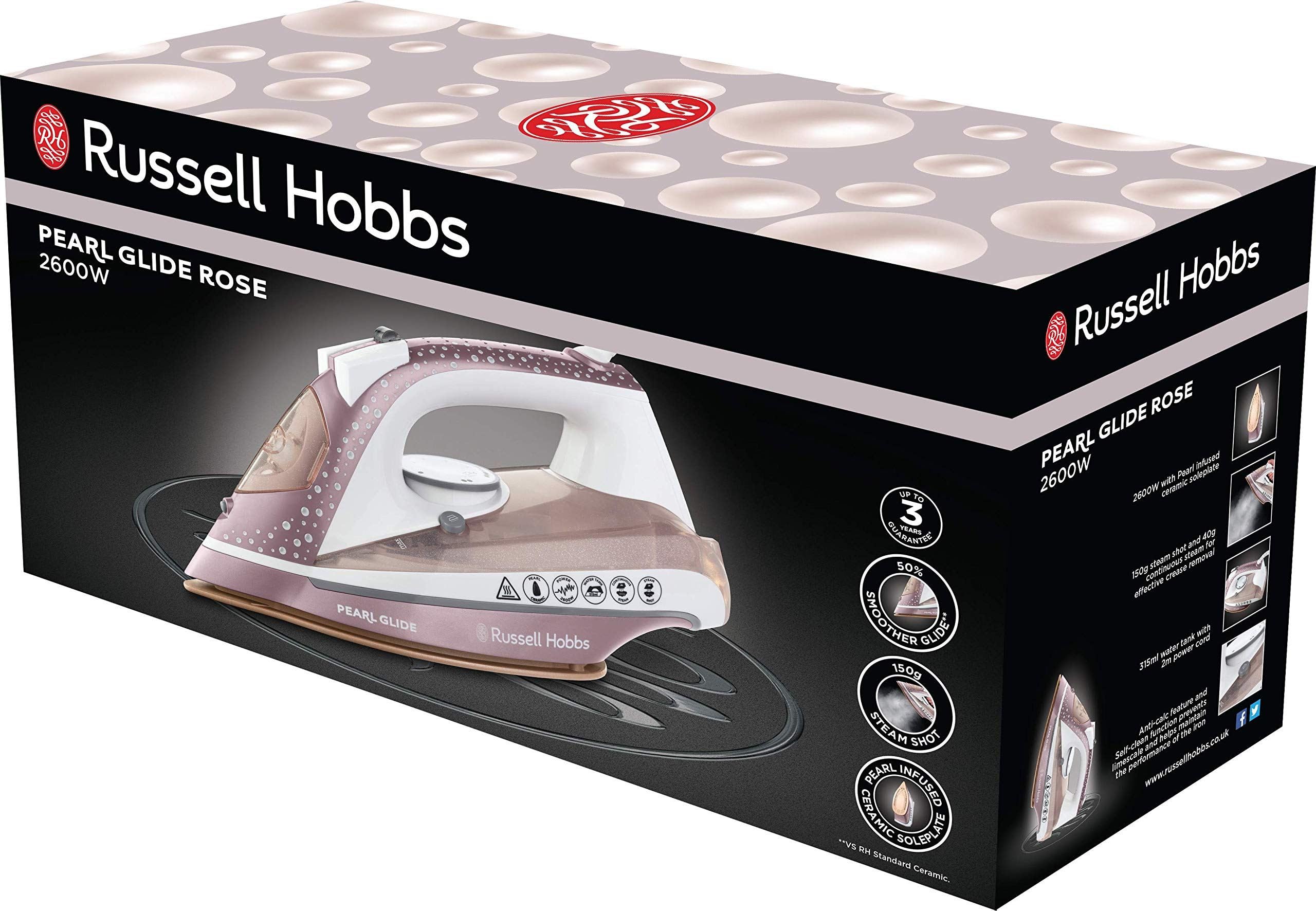 Russell Hobbs Pearl Glide Steam Iron - Pearl Infused Ceramic Soleplate | 150g Steam Shot | Anti-Drip 8