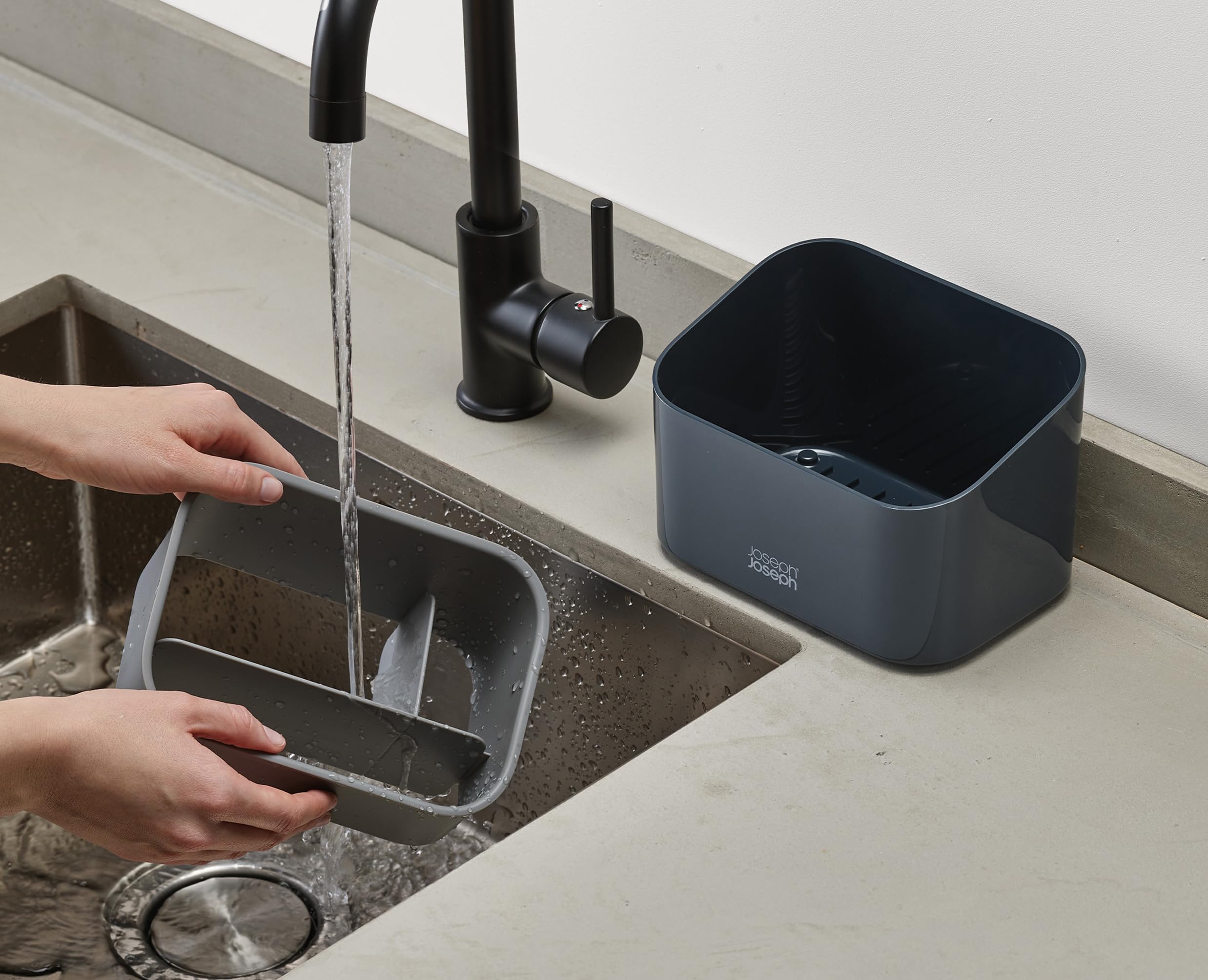 Joseph Joseph SinkStore Tiered Sink Tidy Caddy - Non-Slip Plastic Sink Organiser for Washing-Up Items | Anthracite 6