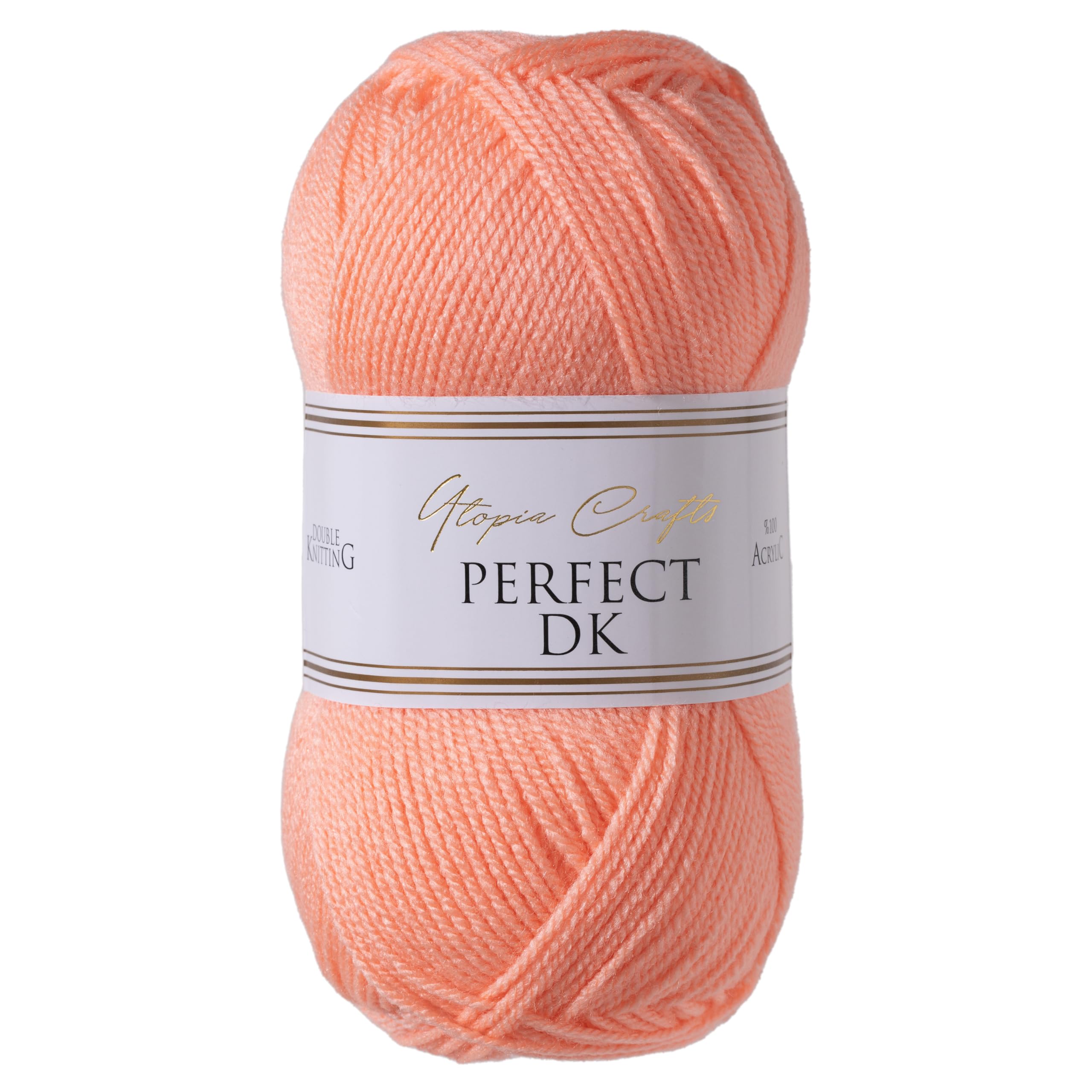 Utopia Crafts DK Double Knitting Yarn - 100% Acrylic, Peach Pink | 100g Ball | 300m 1