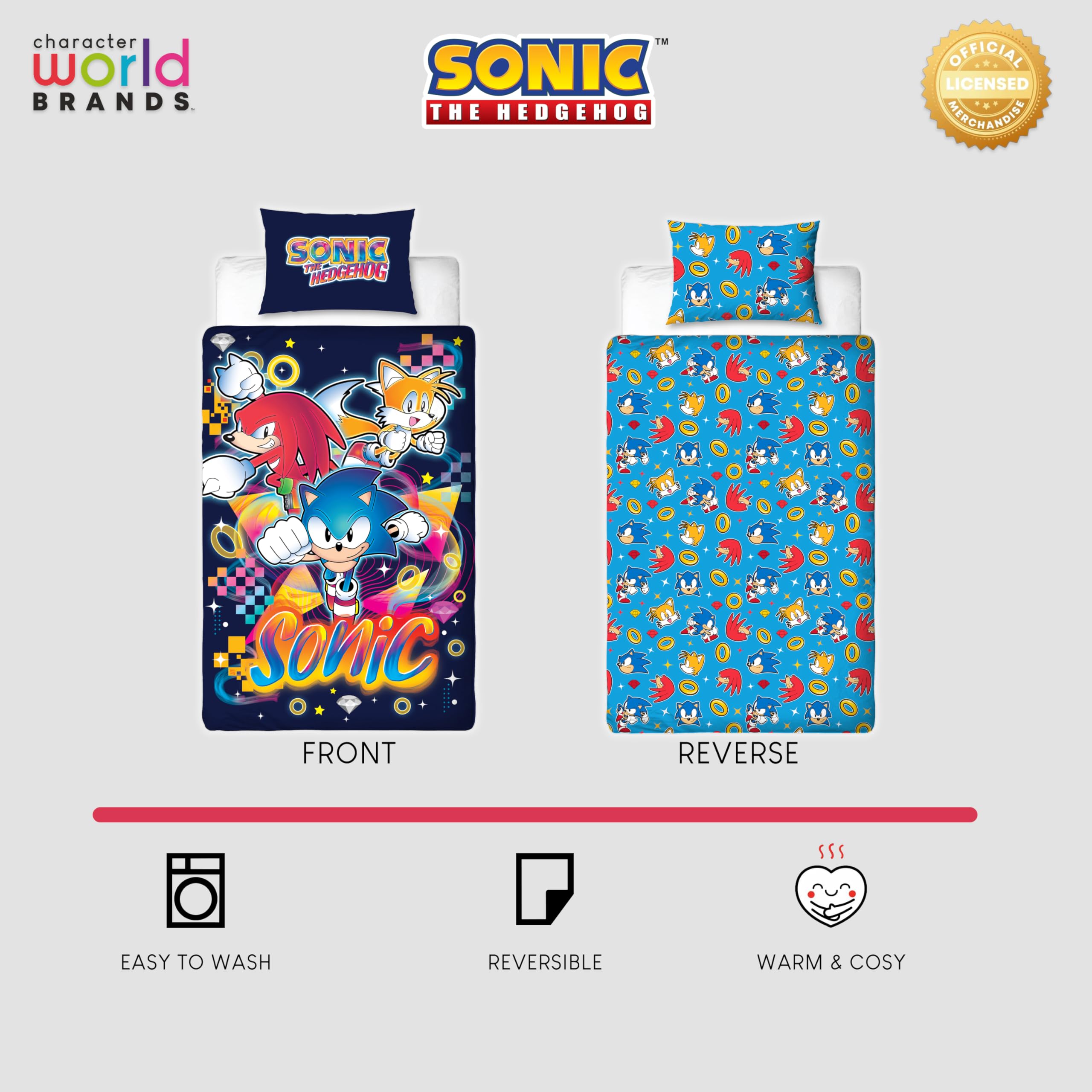 Sonic The Hedgehog Single Duvet Cover Set | Reversible Polycotton | UK Size 135x200cm 8