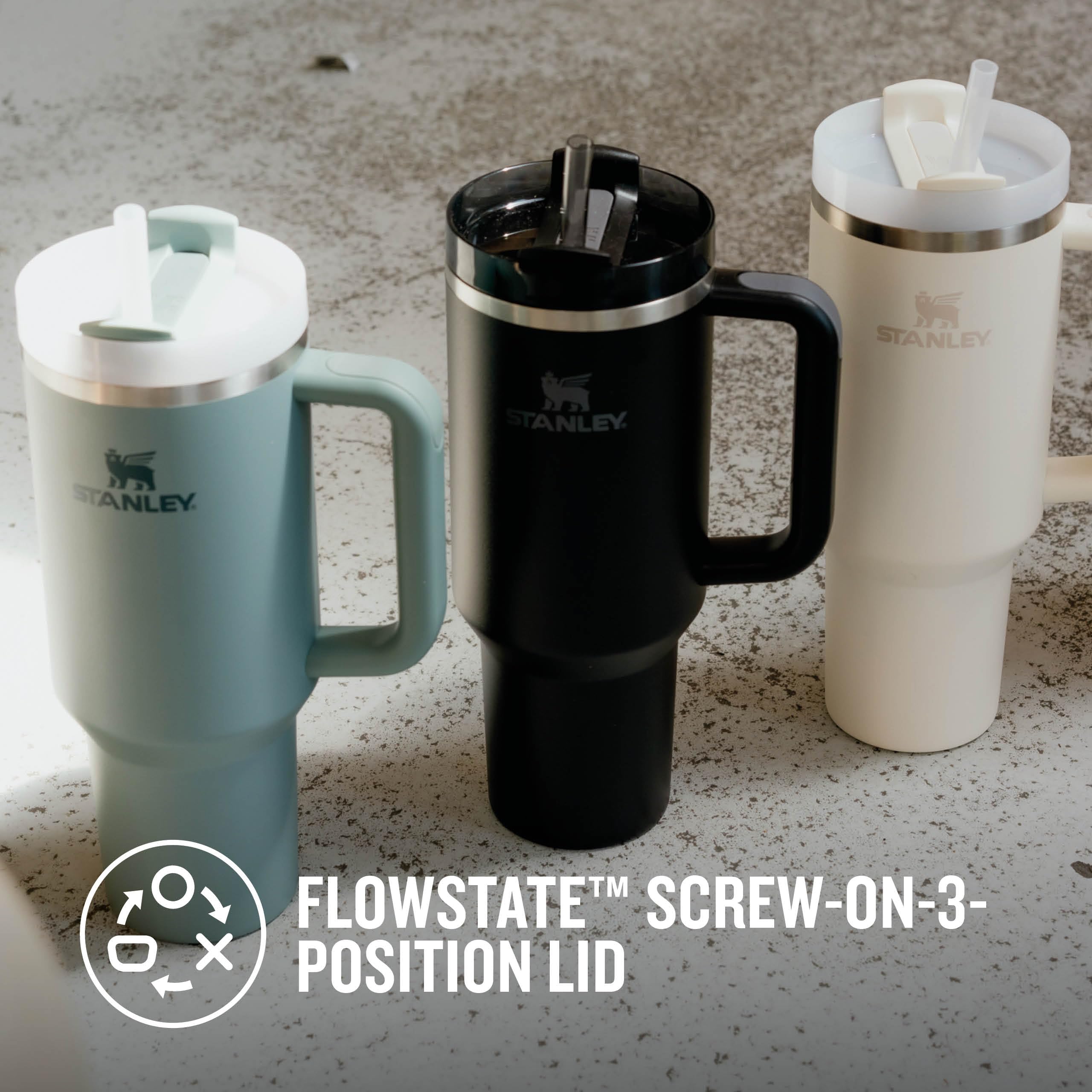STANLEY 1913 Quencher H2.0 Flowstate Tumbler 1.2L - Cold 11 Hrs, Iced 48 Hrs | Black Tonal 5