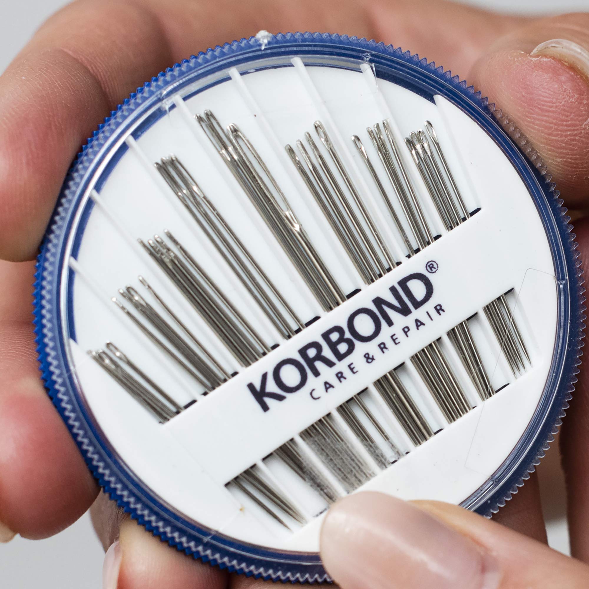 KORBOND 30 Piece Needle Compact - Assortment for Sewing, Quilting, Tapestry & Darning | Carbon Steel 6