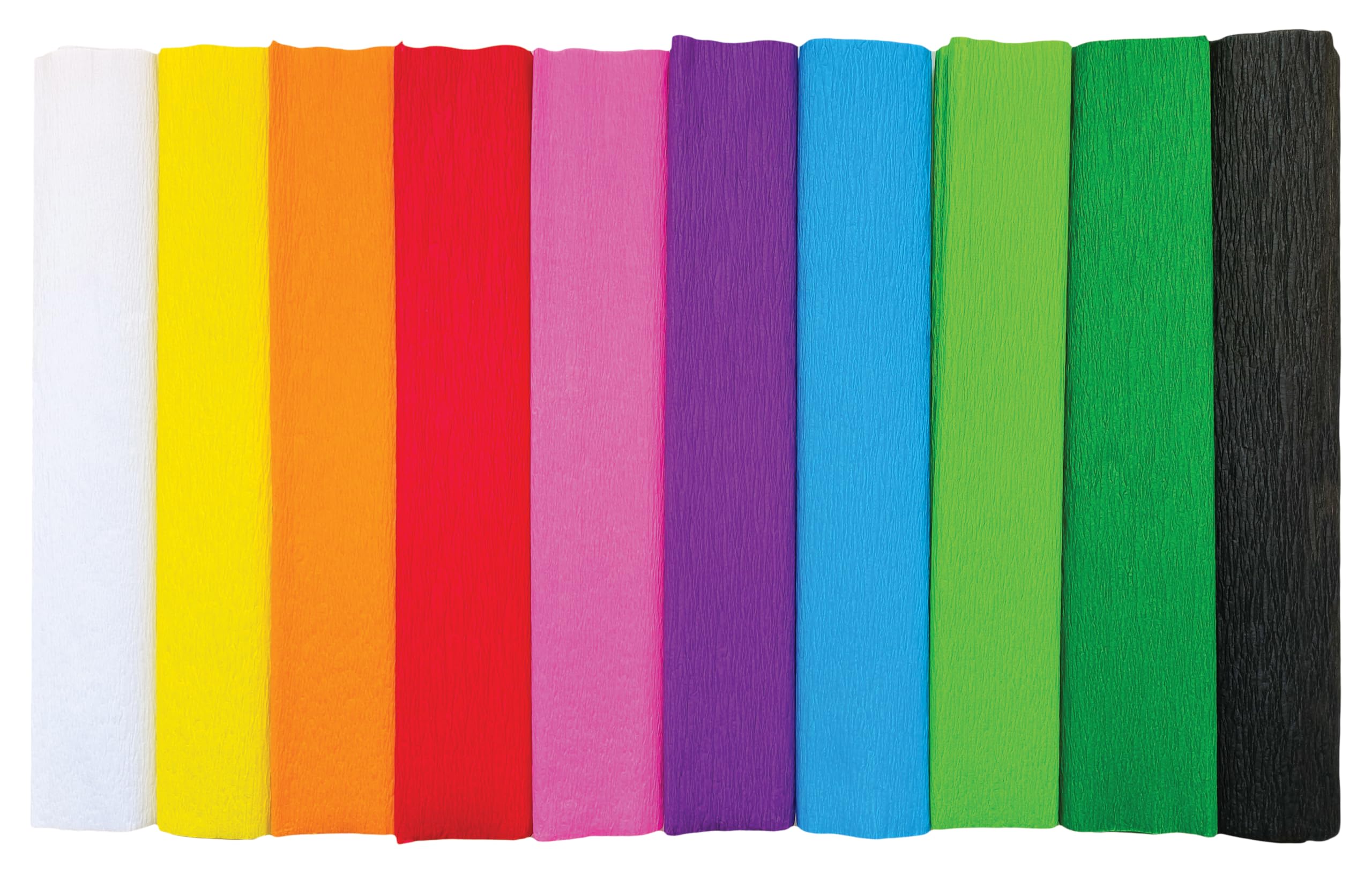 Interdruk Crepe Paper Rolls - 10 Pack Classic Colours | 25 x 200 cm | 28 gsm 1